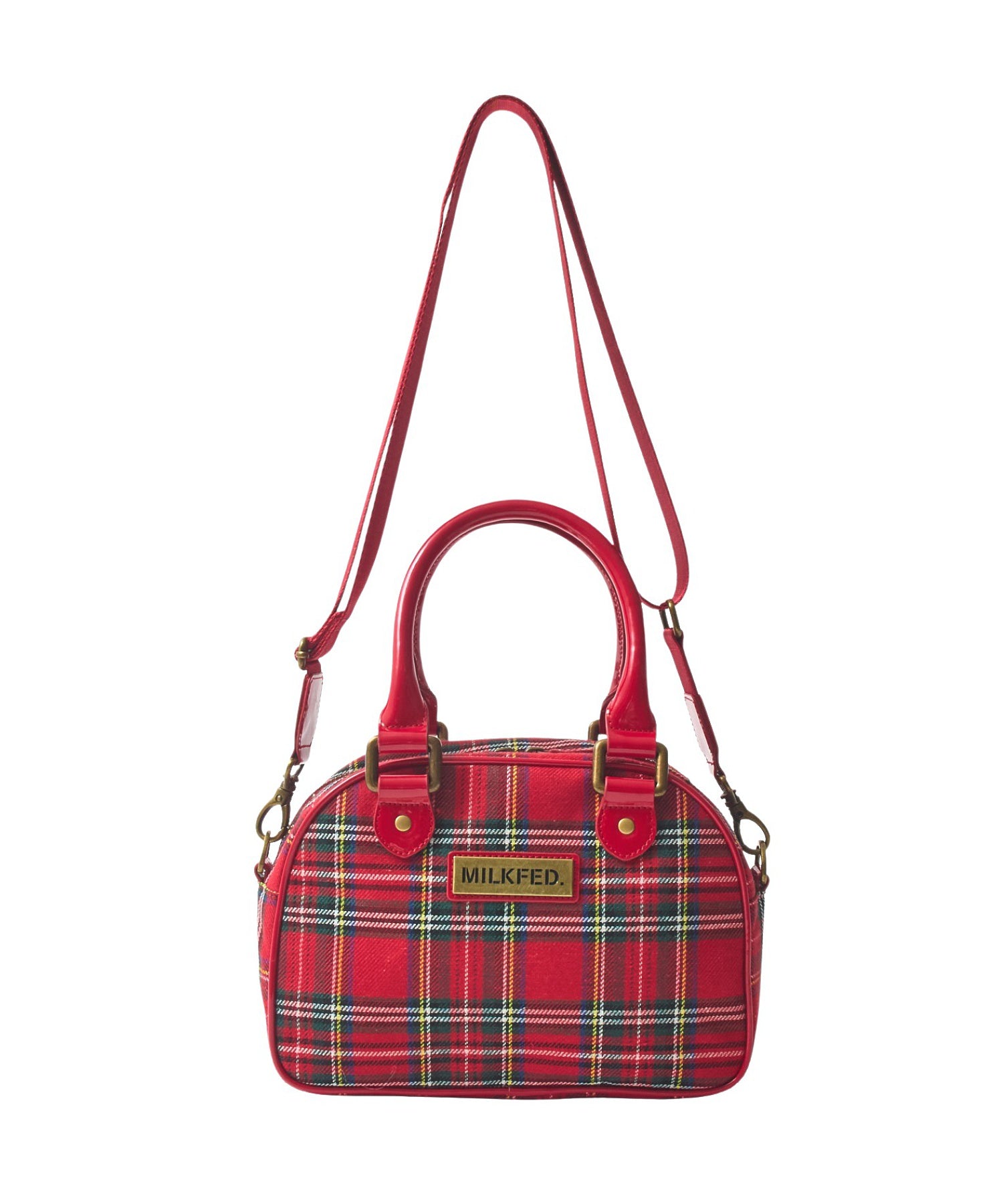 PLAID PATTERN BOSTON BAG