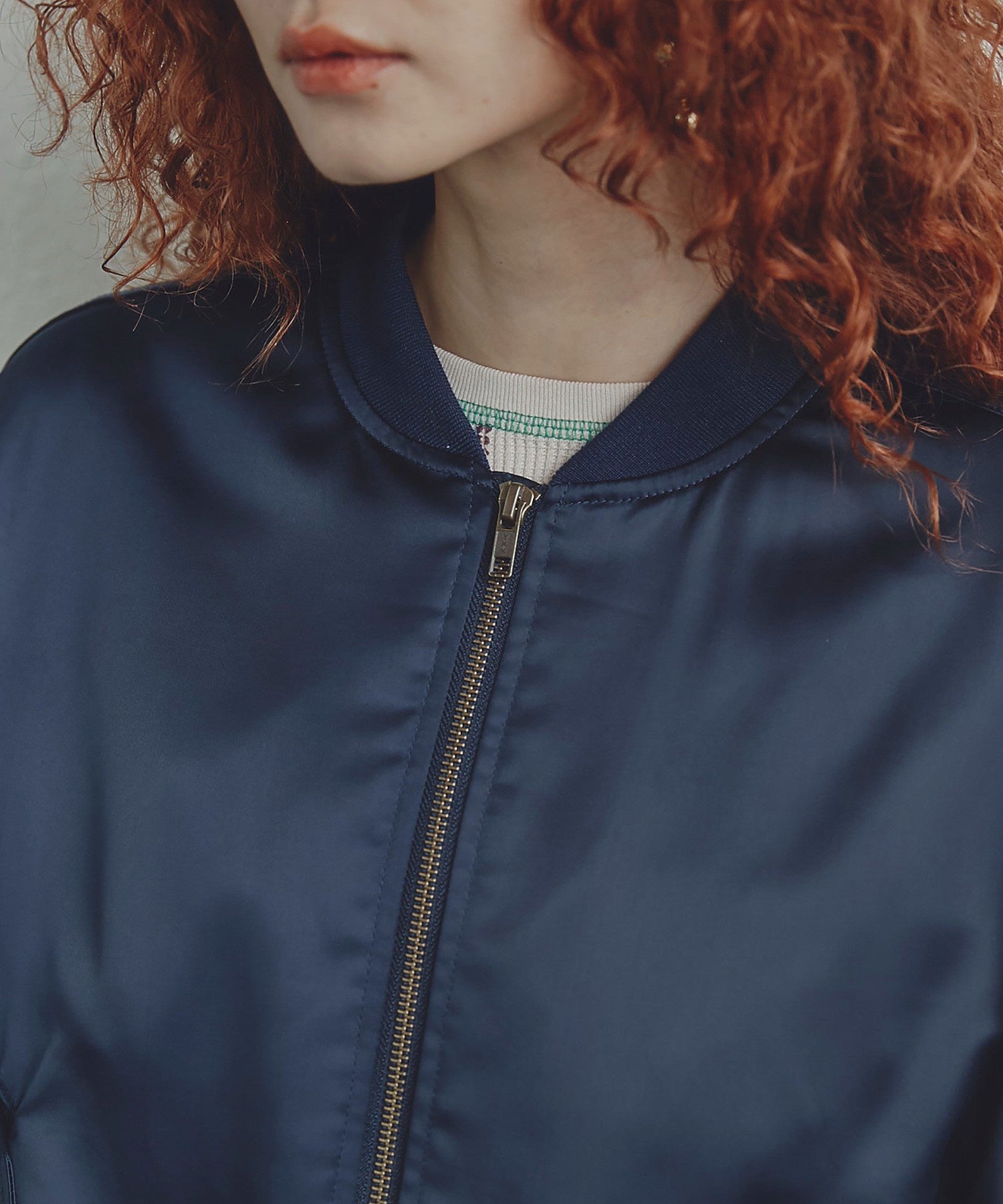 ギャザースリーブMA-1ブルゾン