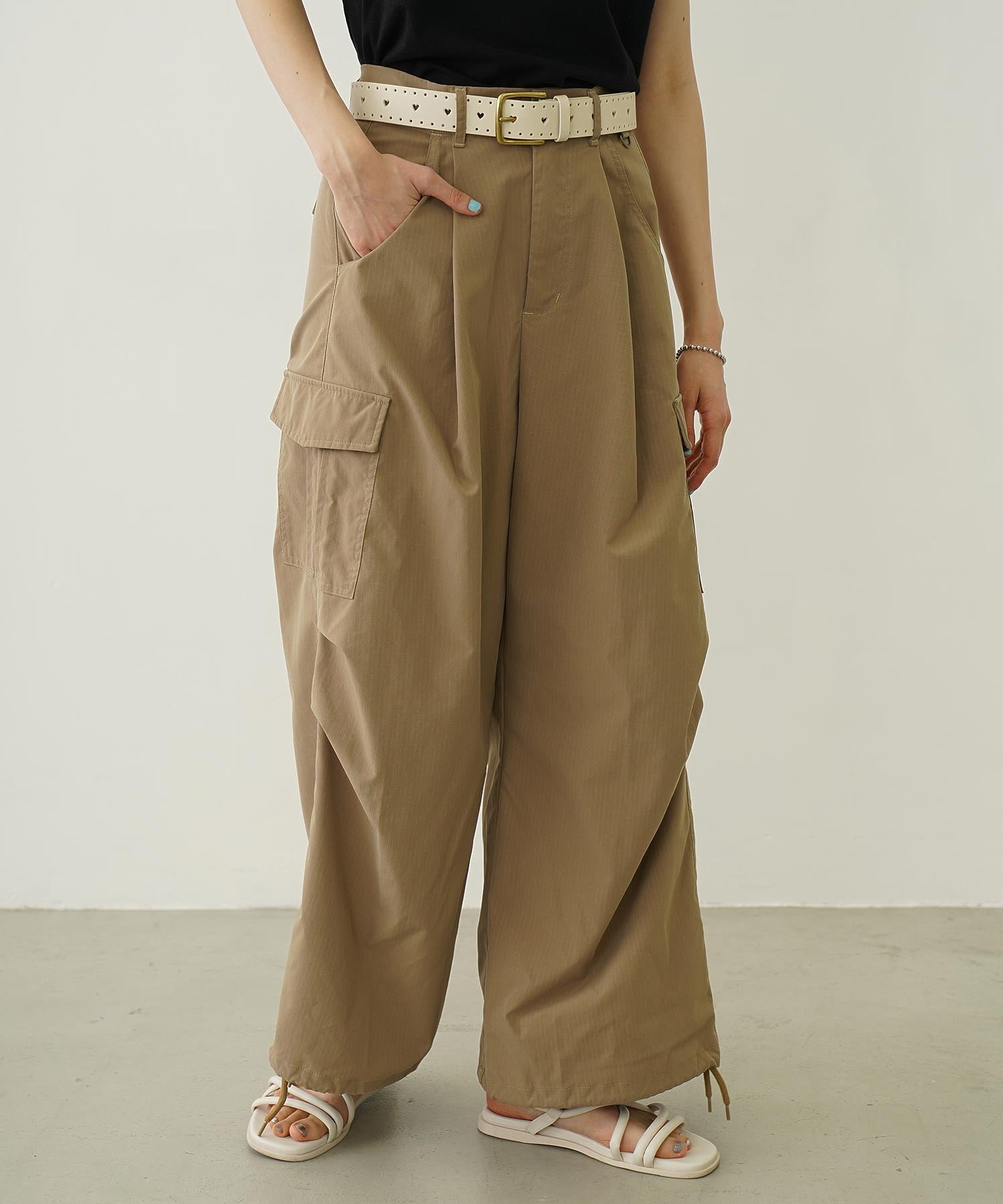 MILITARY WIDE LEG PANTS