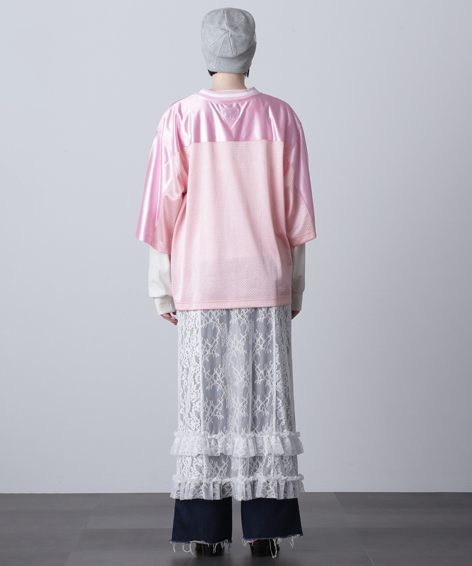 OKIRAKU×ROSE BUD/メッシュフットボールT