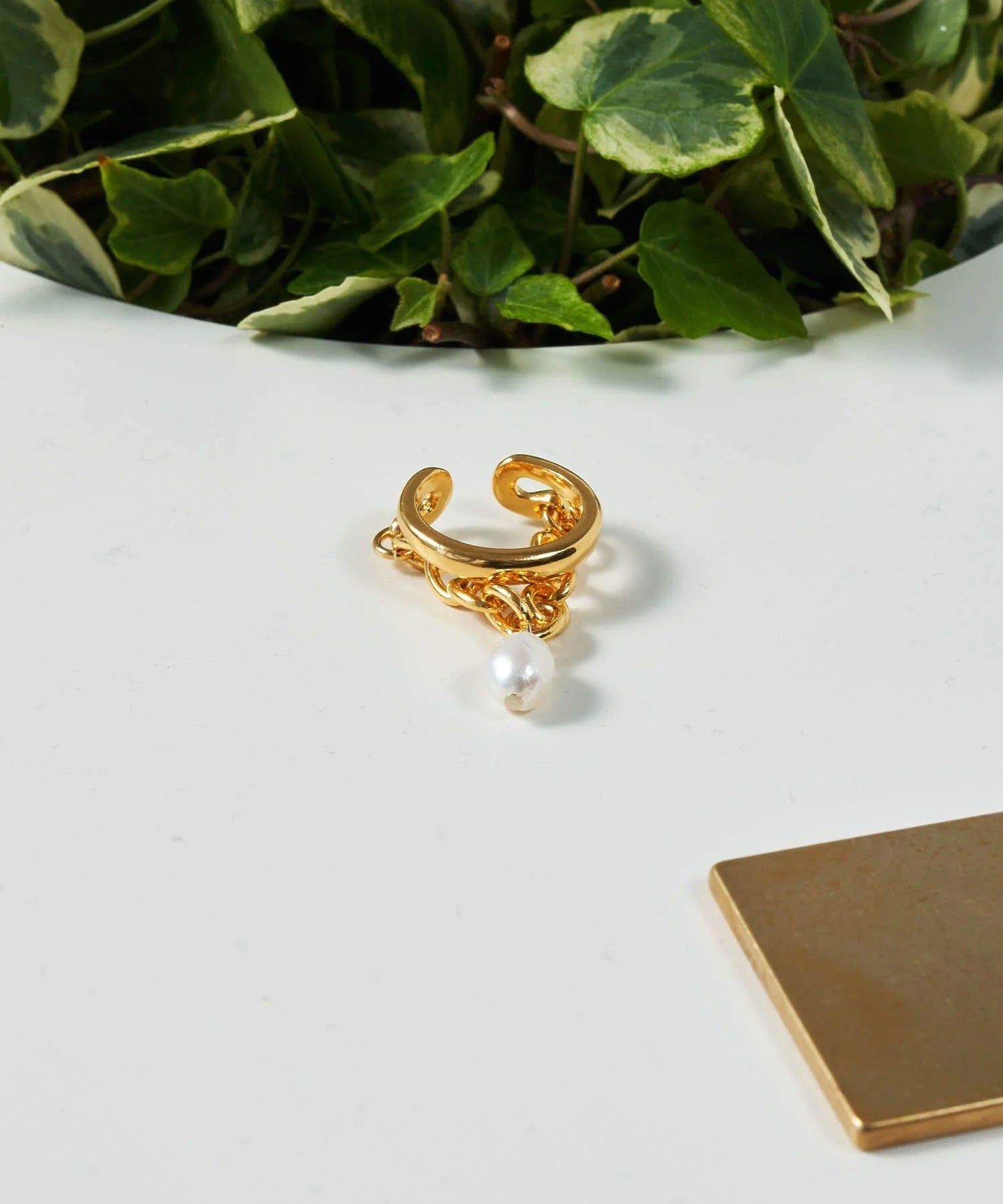 loni/IVY PEARL CHAIN RING