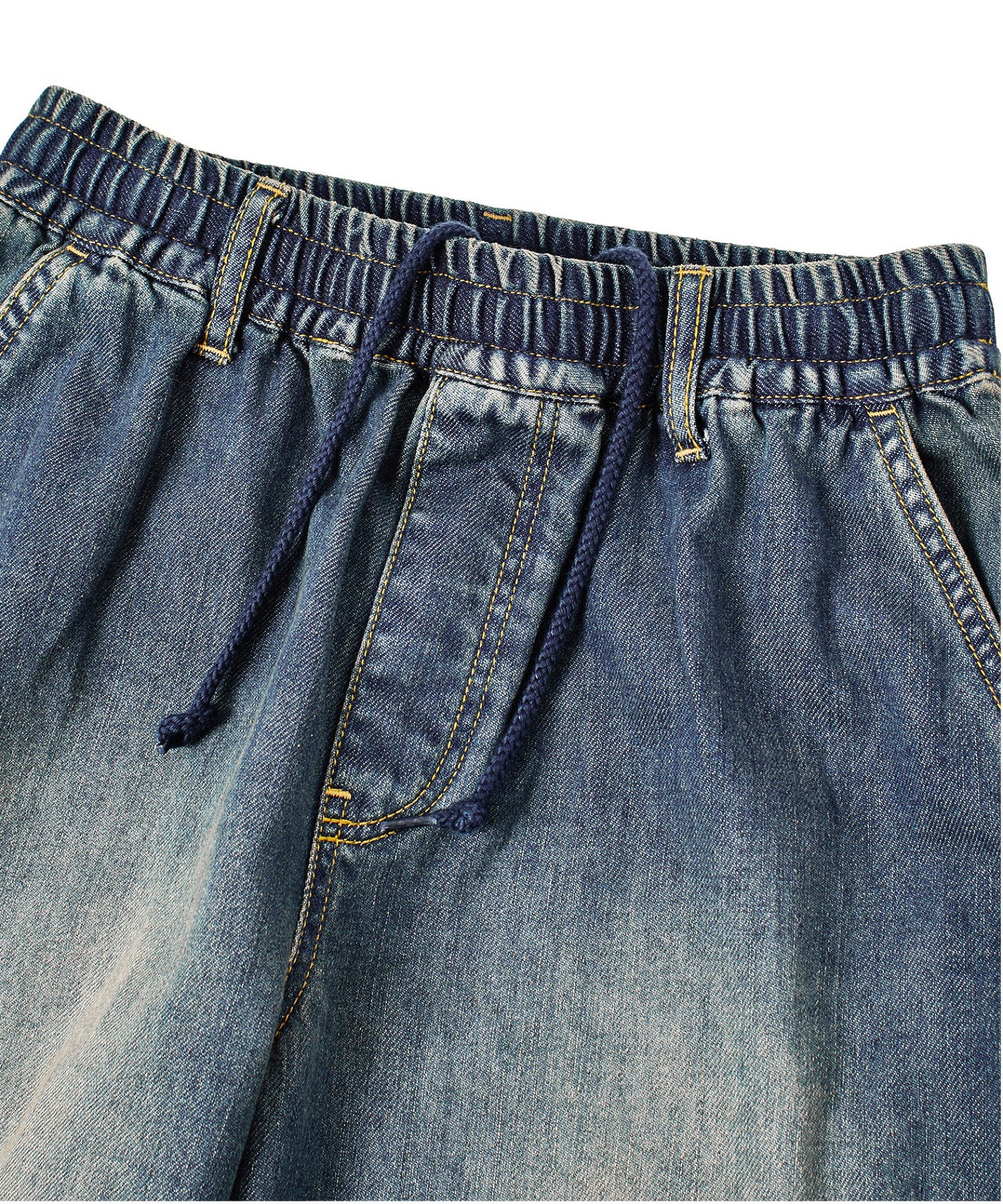 FADED 2WAY WIDE LEG DENIM CARGO PANTS