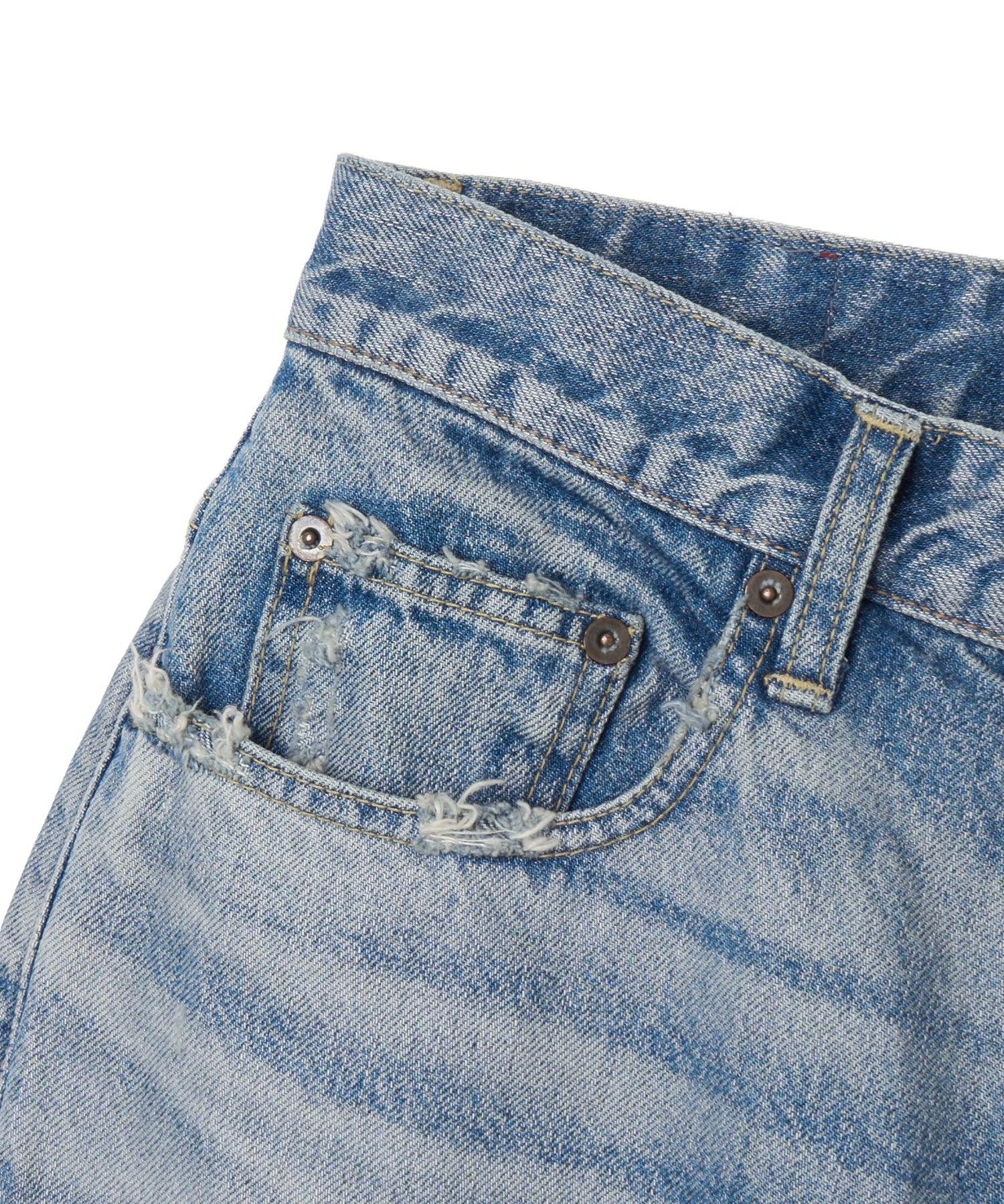 DISTRESSED WIDE LEG JEANS