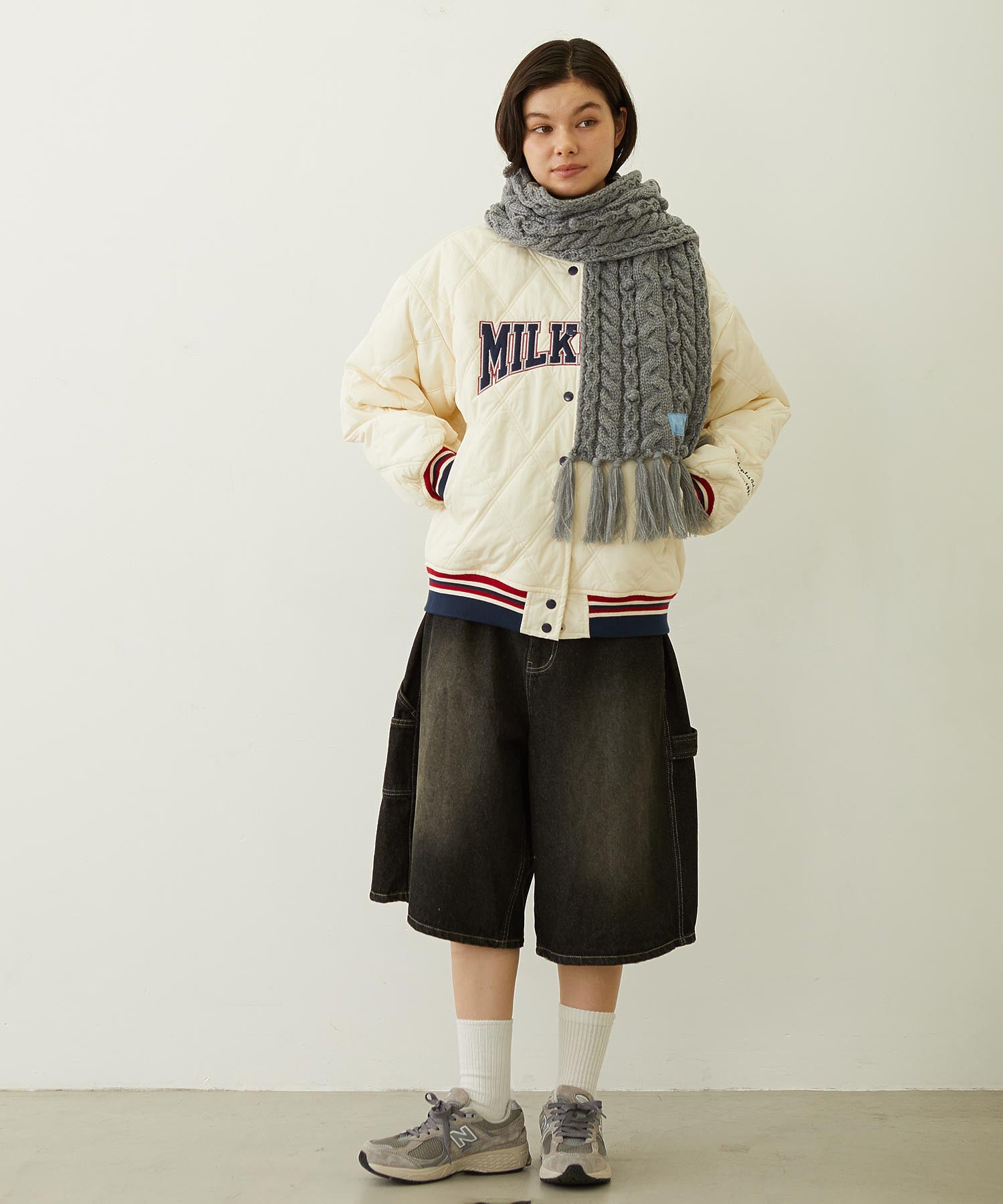 SATIN LOGO PATCH QUILTED JACKET