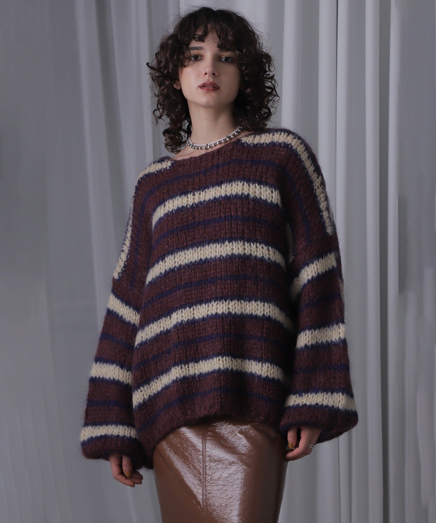 モヘアミックスオーバーニット
