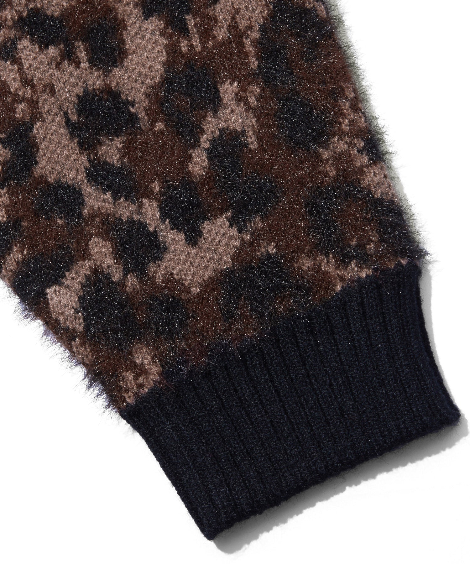 LEOPARD SHAGGY KNIT CARDIGAN