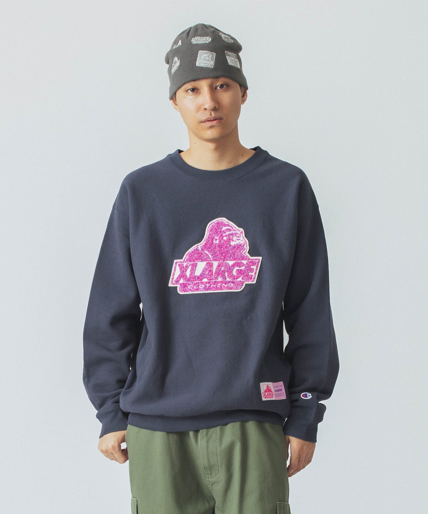 XLARGE×Champion REVERSE WEAVE CREWNECK SWEAT SHIRT