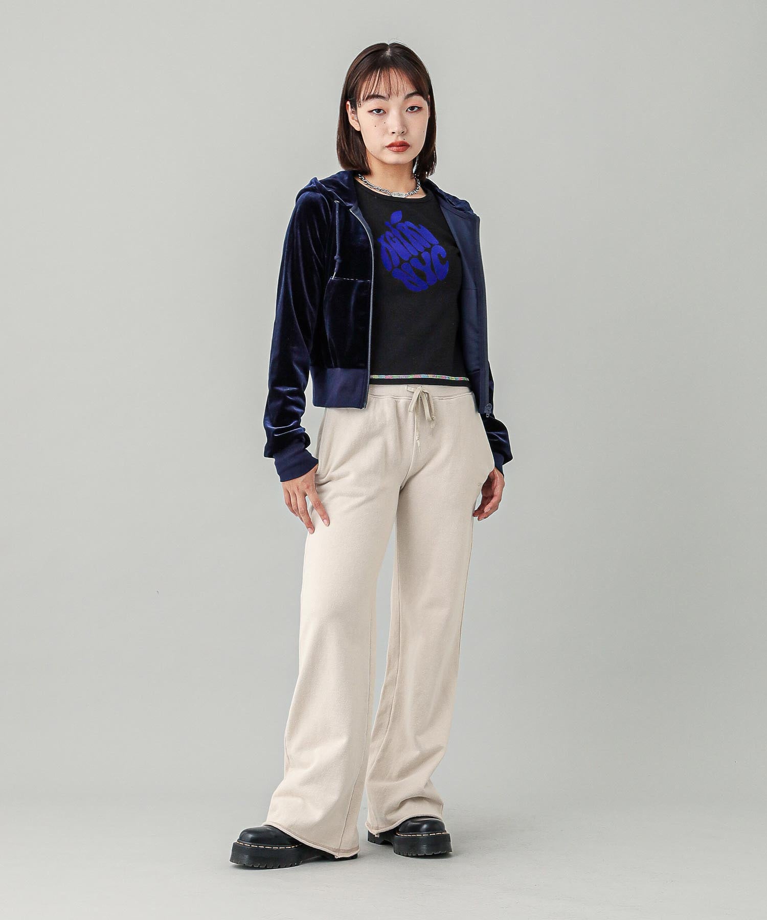 VELOUR ZIP UP HOODIE