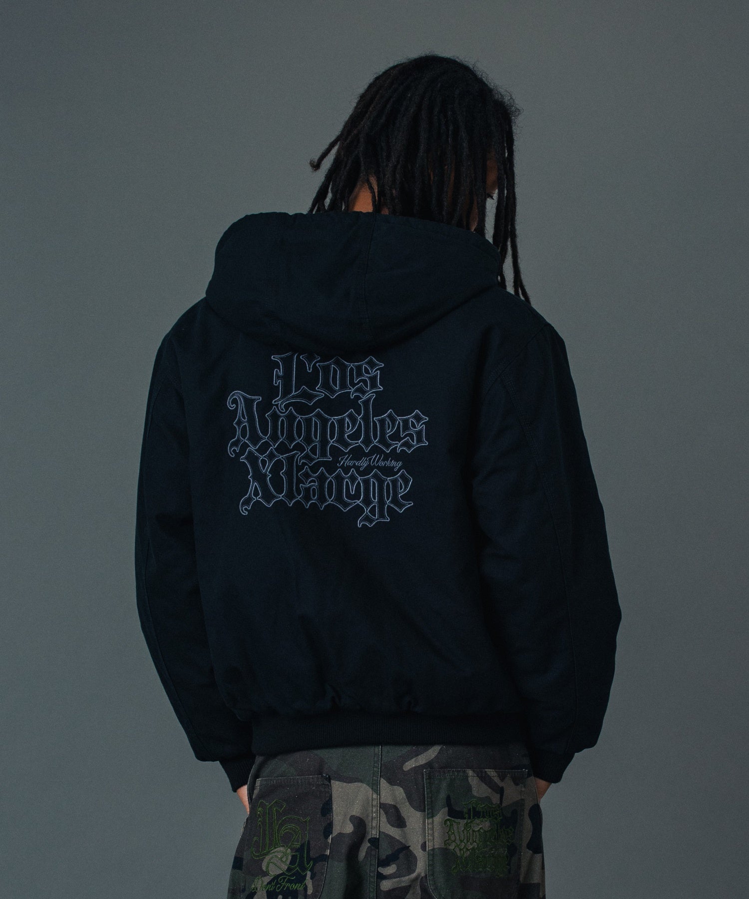 PATCHED OLD ENGLISH HOODED WORK JACKET