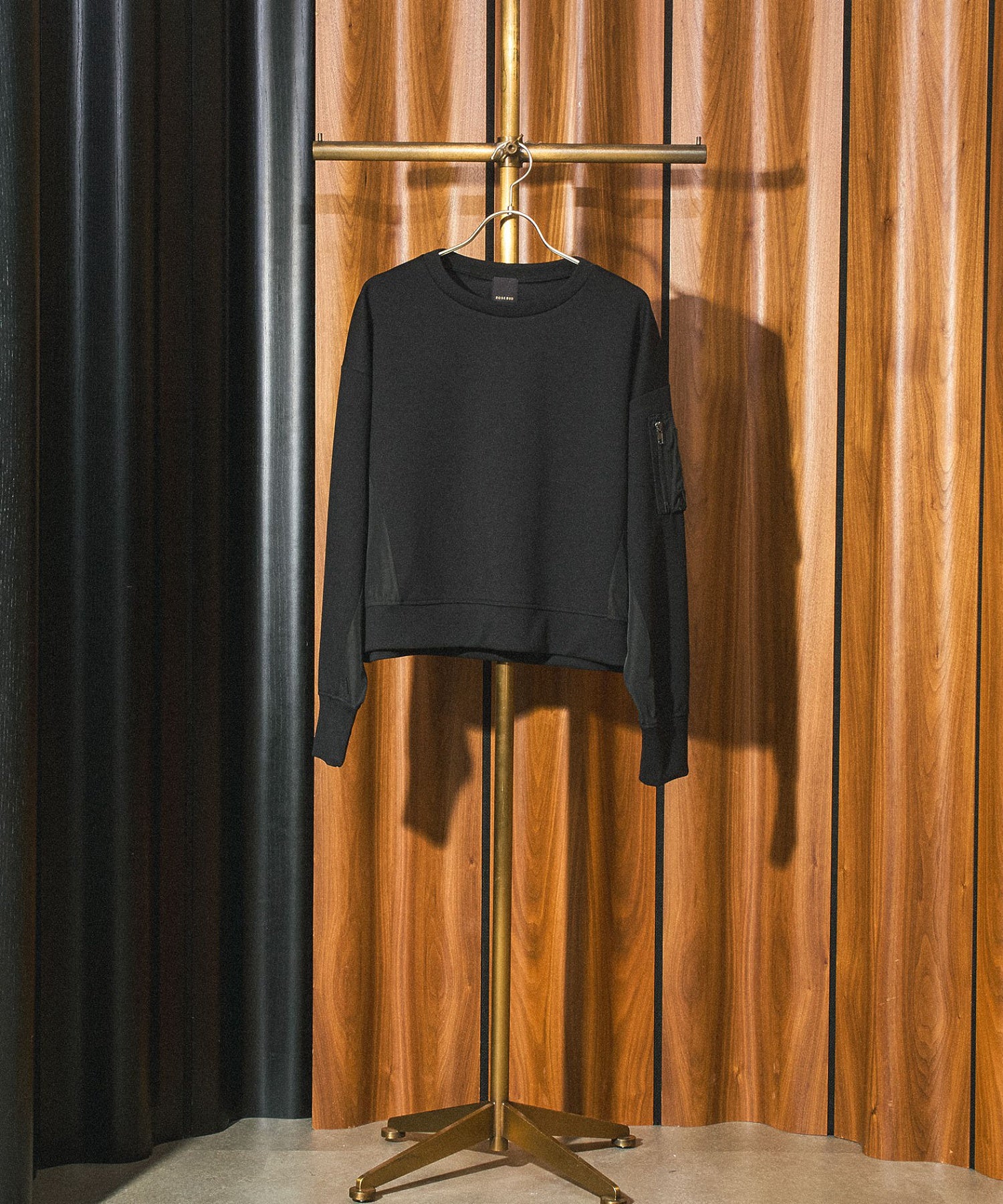 MIXED FABRIC TOP AND SKIRT SET