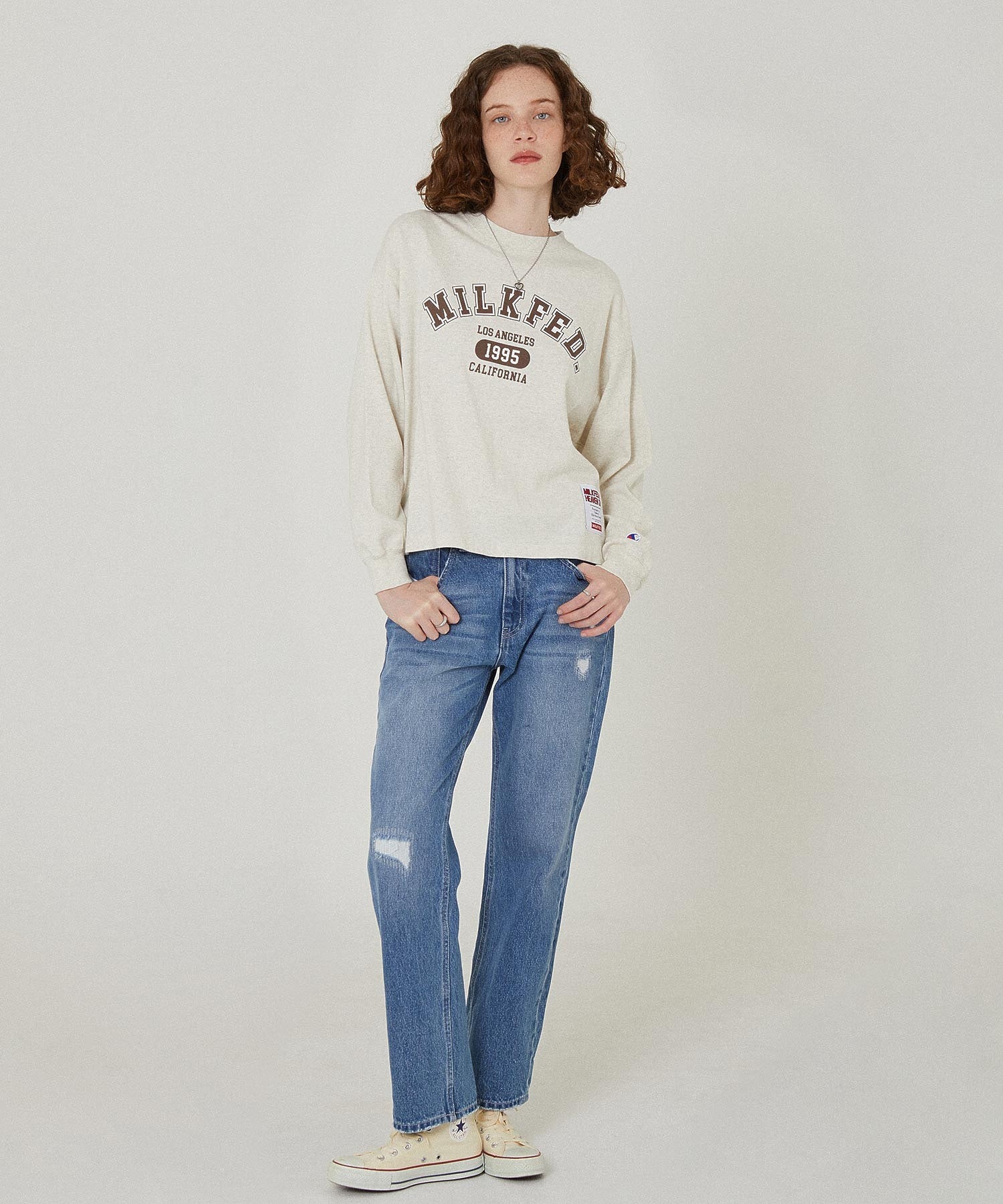 MILKFED.×CHAMPION LS TEE