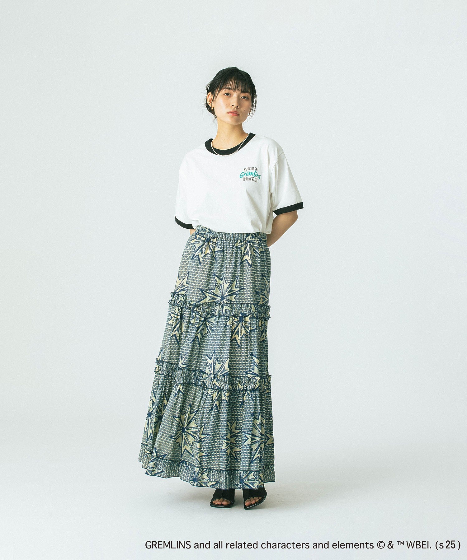 mag.by c/PRINT TIERED SKIRT