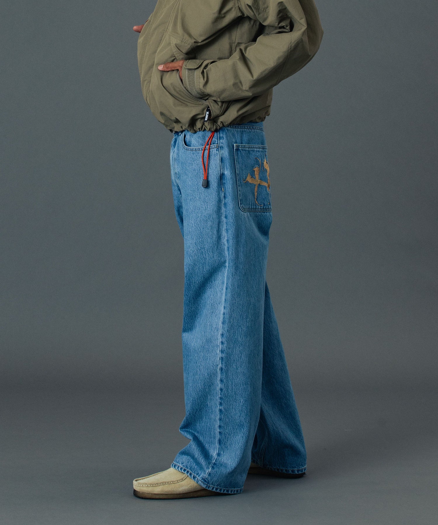 RAGE LOGO DENIM PANTS