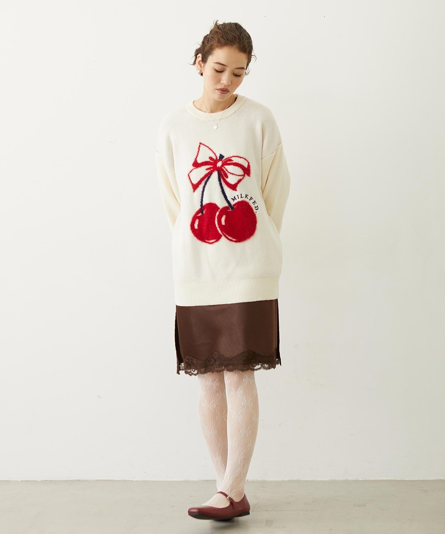 CHERRY LOGO KNIT TOP