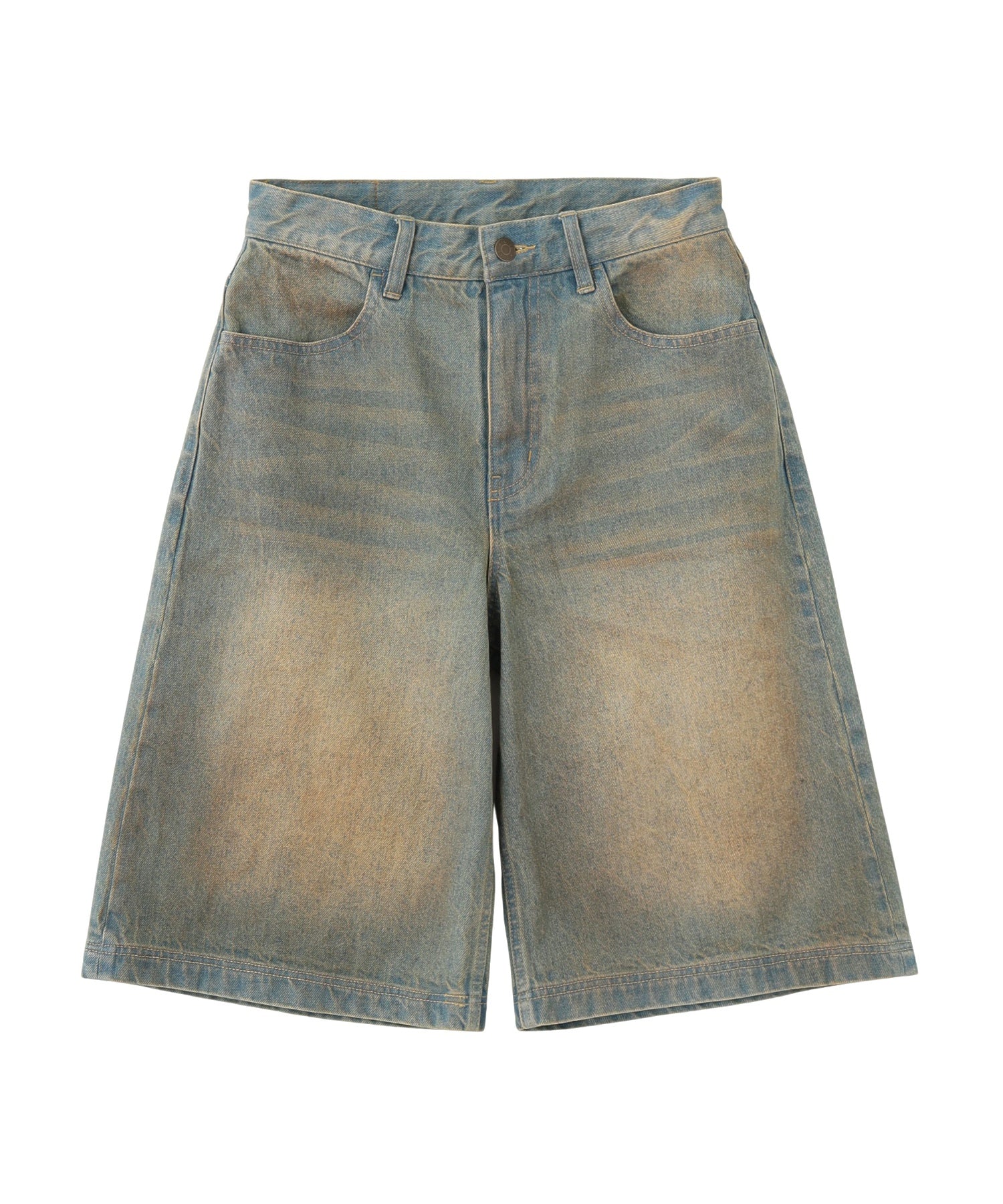 WAXED DENIM SHORTS