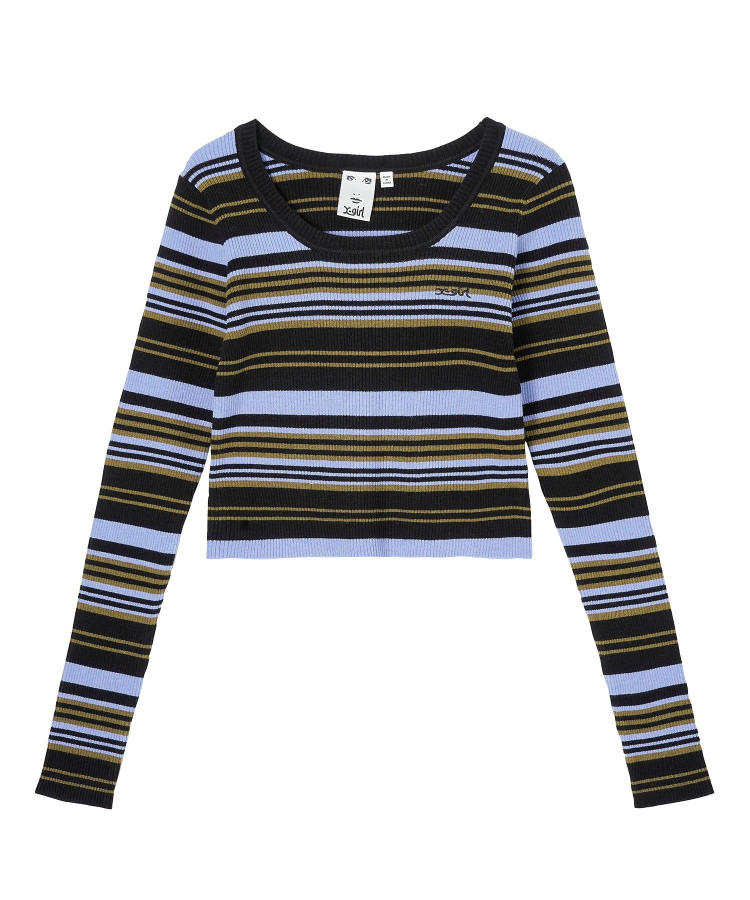 MULTI STRIPE KNIT TOP X-girl