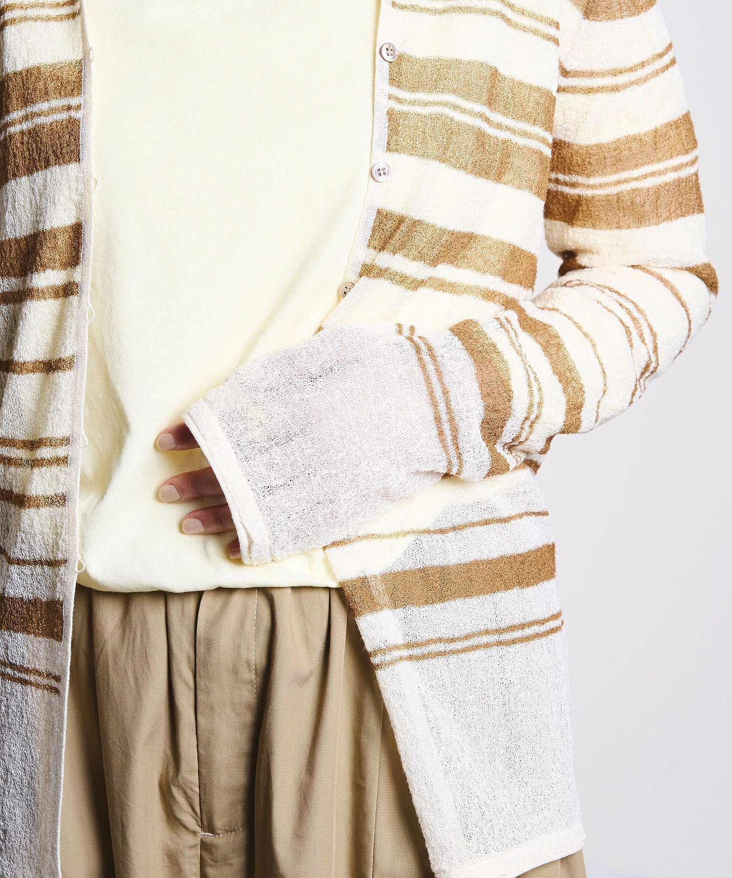 COLLARED SHEER CARDIGAN