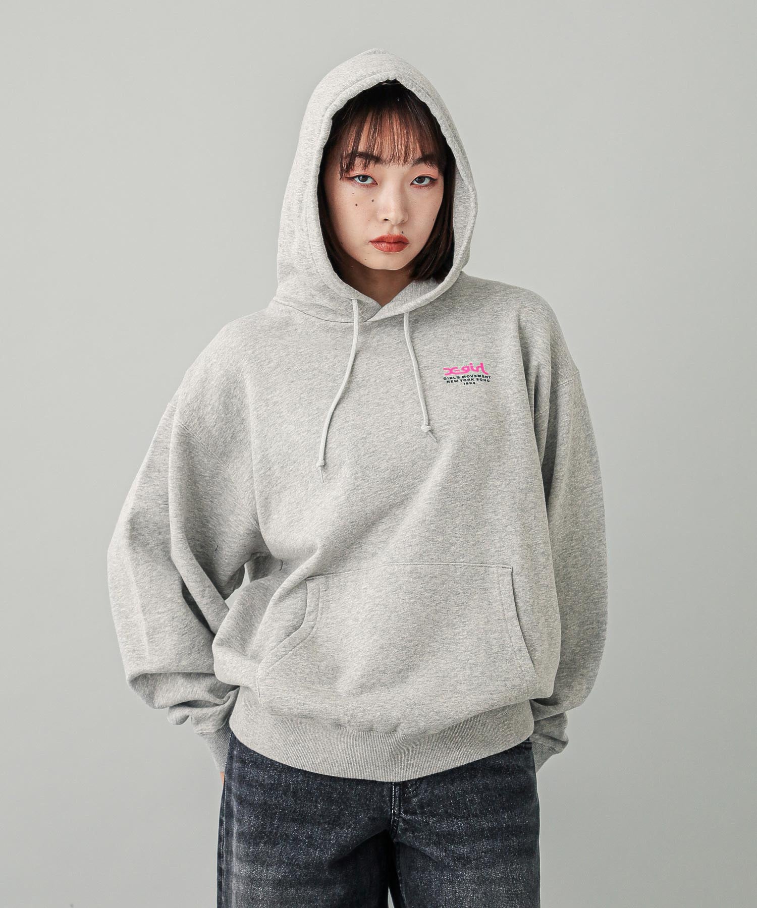 X-girl FACE POSTER SWEAT HOODIE