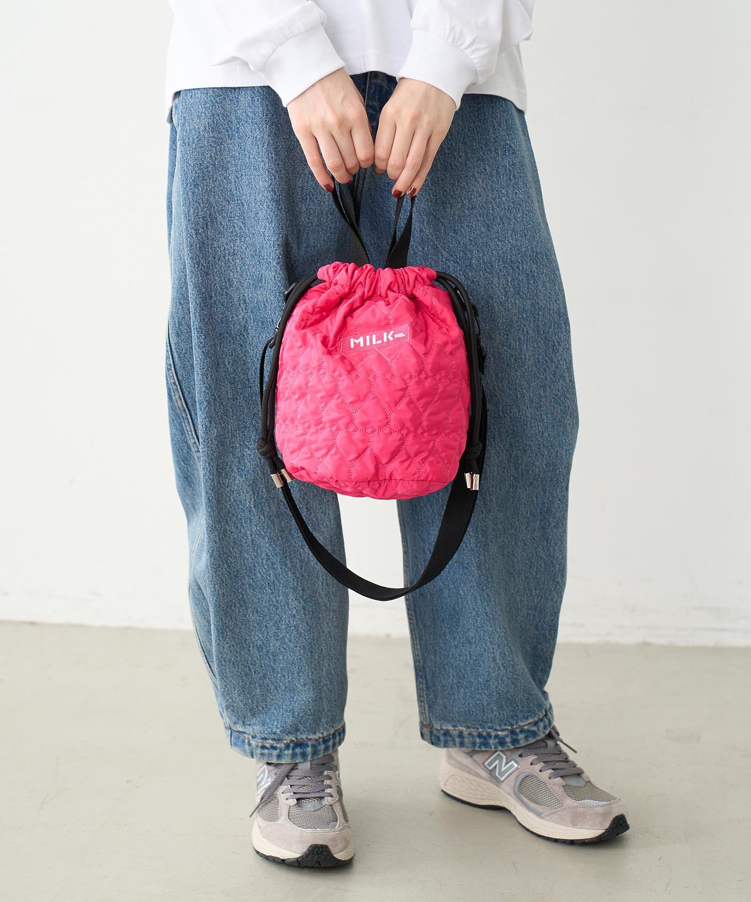 HEART QUILTED SHOULDER BAG