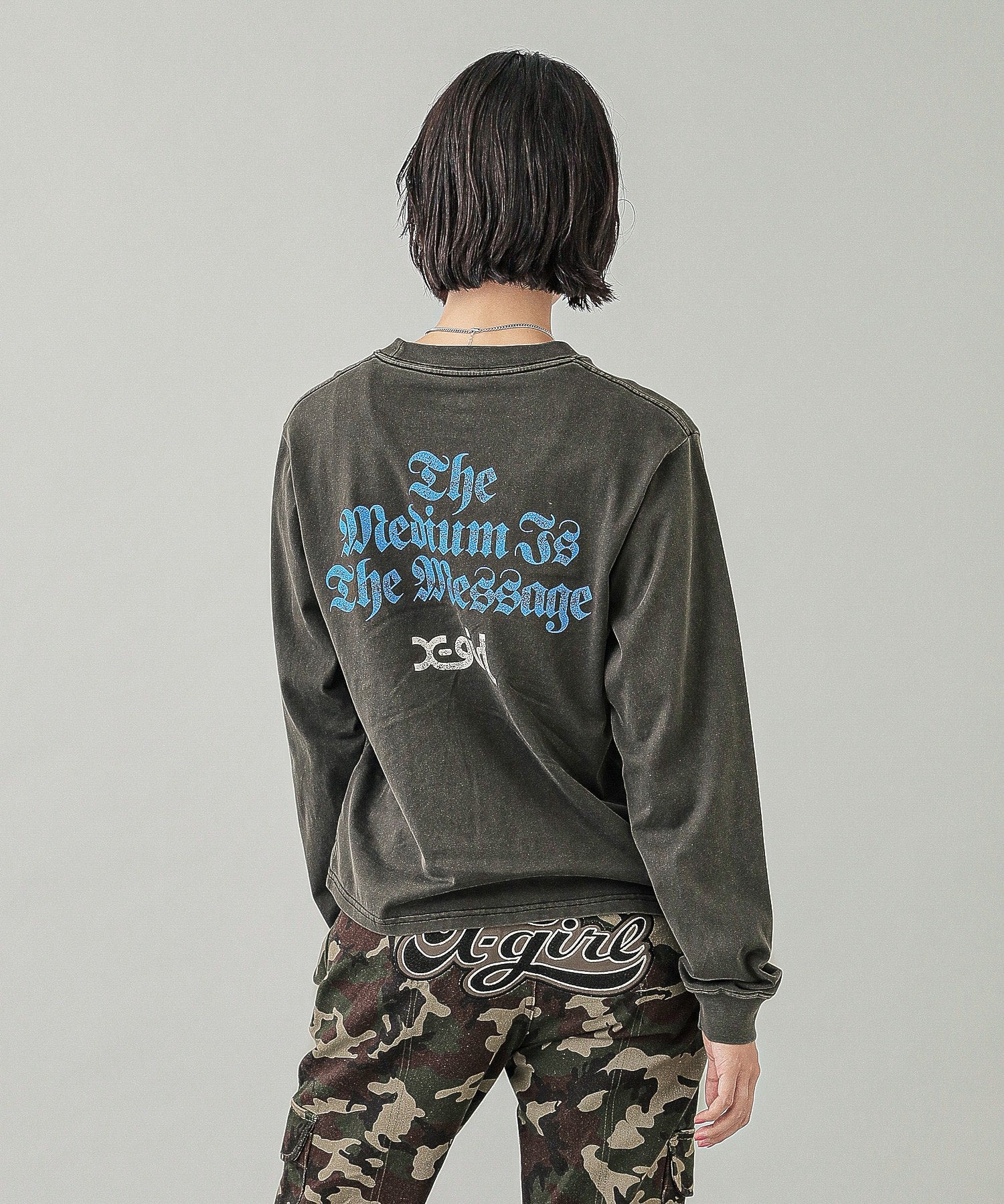 STAR AND FACE LOGO FADED L/S TEE