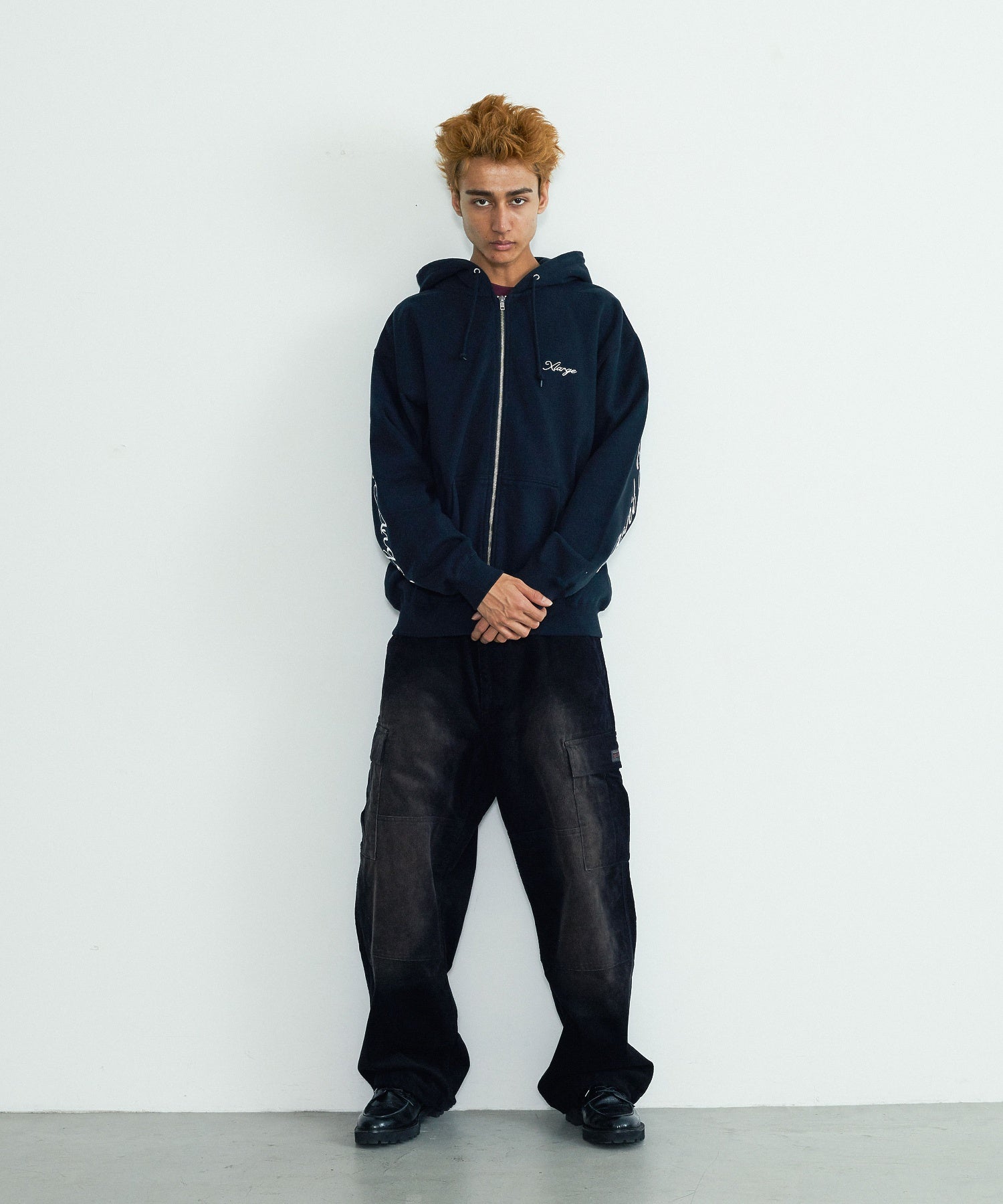 CURSIVE ZIP UP HOODED SWEATSHIRT