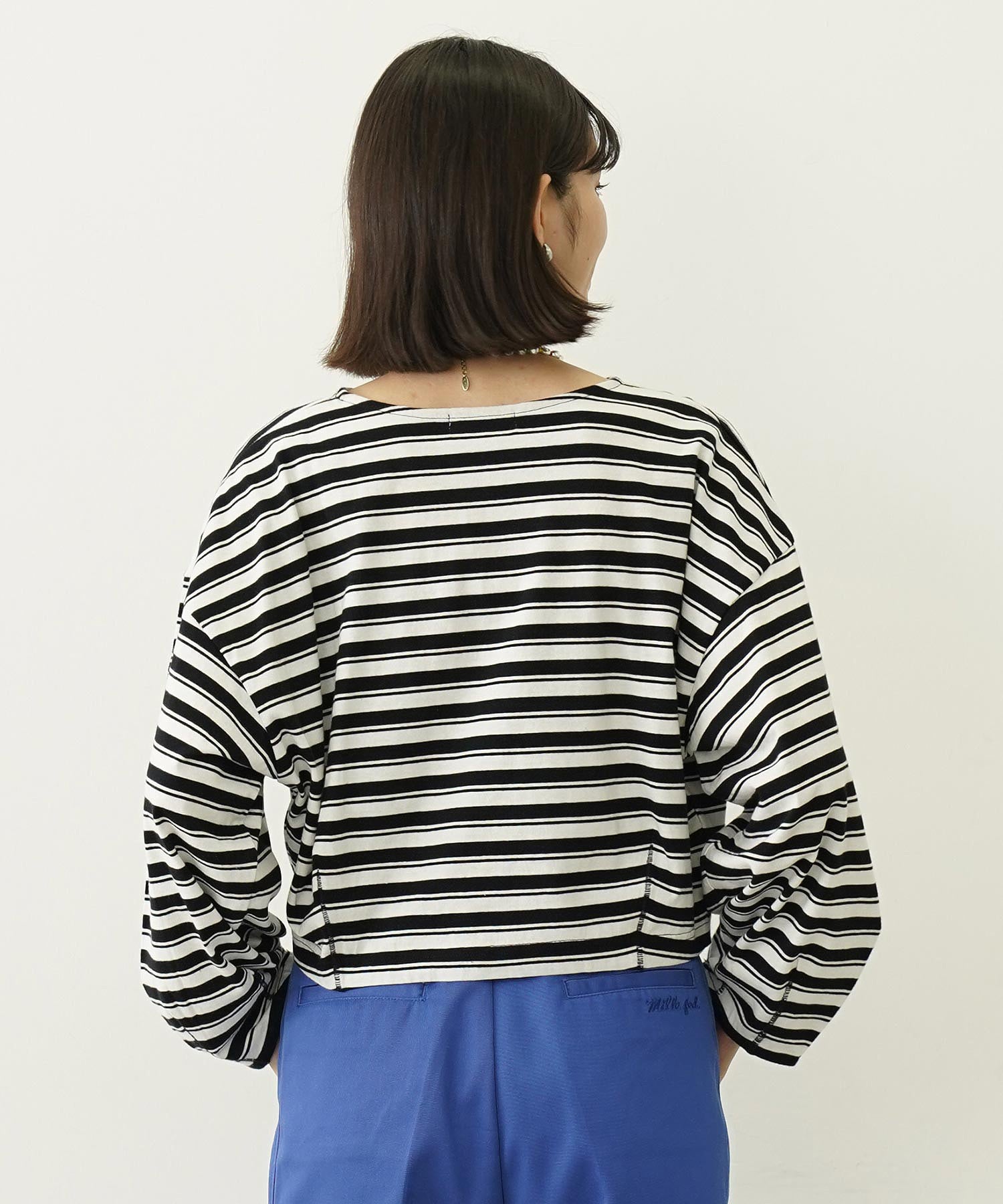 TUCK STRIPE L/S TOP