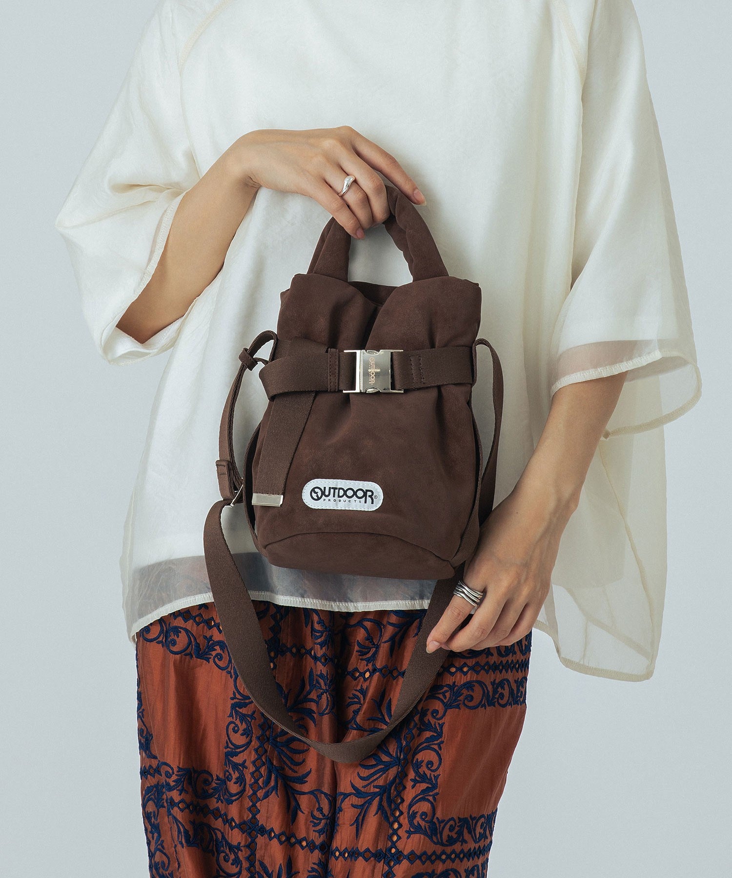 【ブラウンROSE BUD別注カラー】OUTDOOR/2WAY BELT SHOULDER BAG
