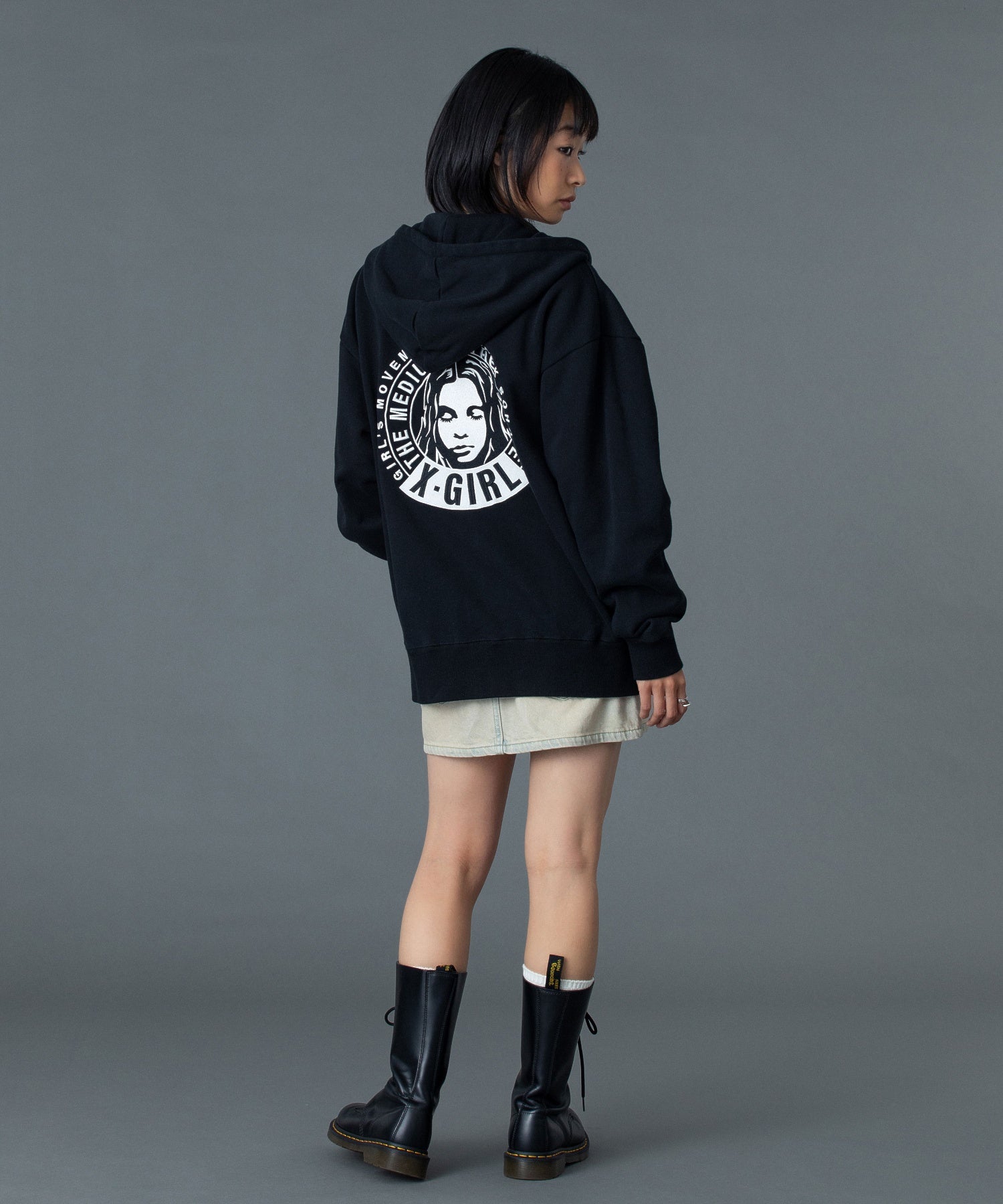 CIRCLE MESSAGE AND FACE ZIP UP SWEAT HOODIE