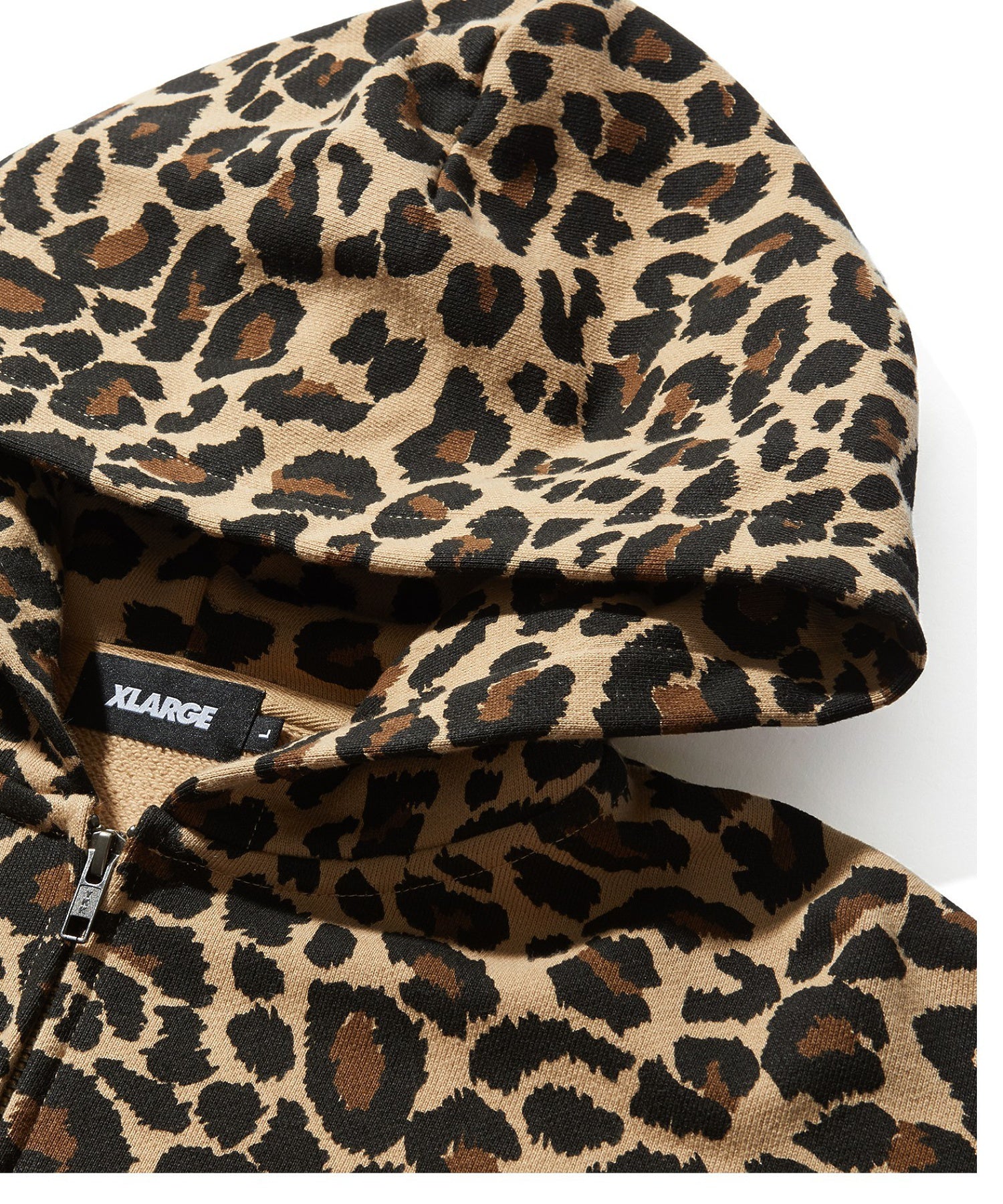 LEOPARD ZIP HOODED SWEATSHIRT