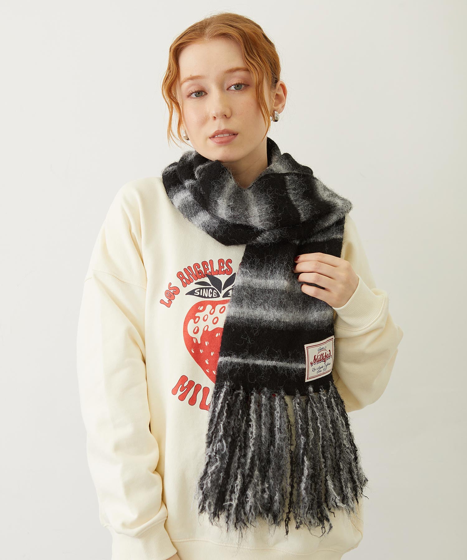 STRIPED FRINGE STOLE