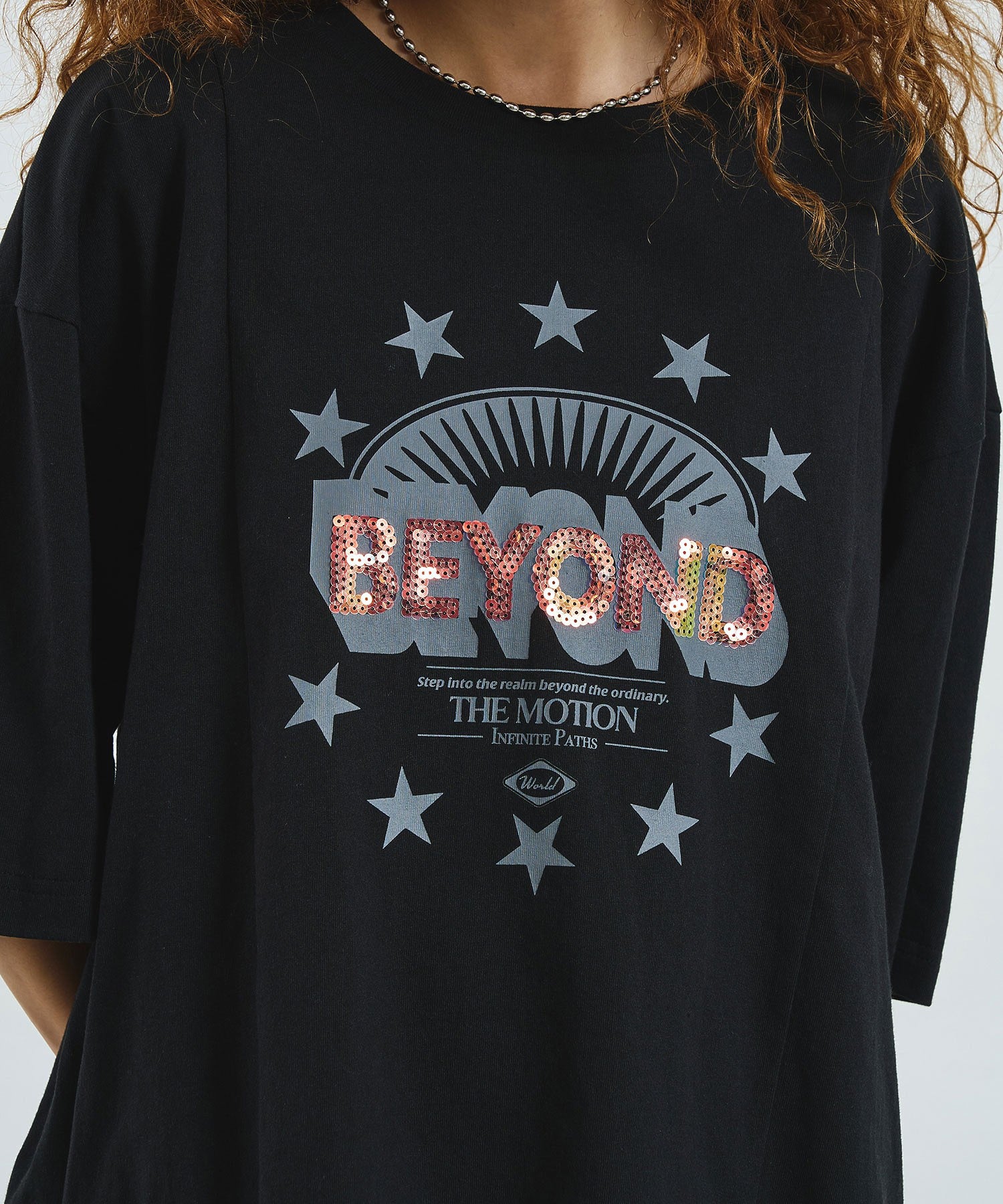OKIRAKU×ROSEBUD/SEQUIN LOGO TOP