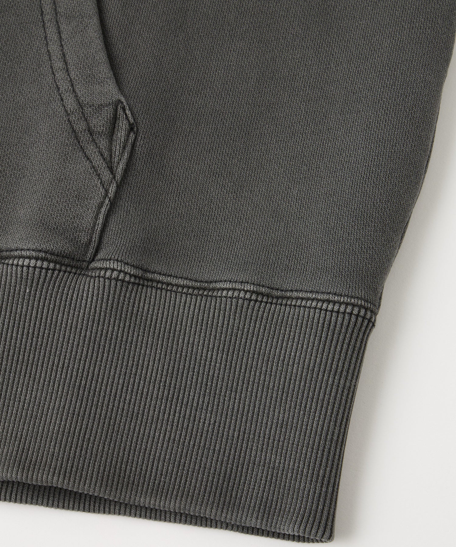 PIGMENT DYED FACE LABEL ZIP UP SWEAT HOODIE