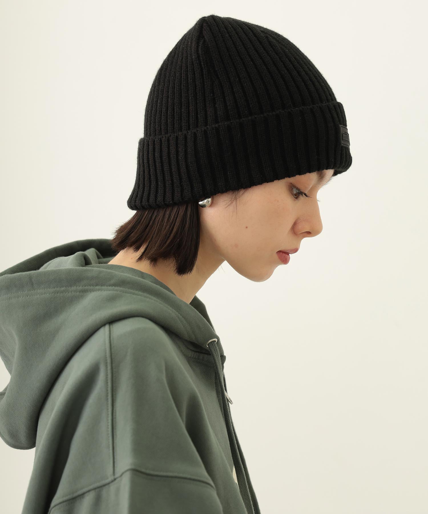 RUBBER PATCH KNIT CAP