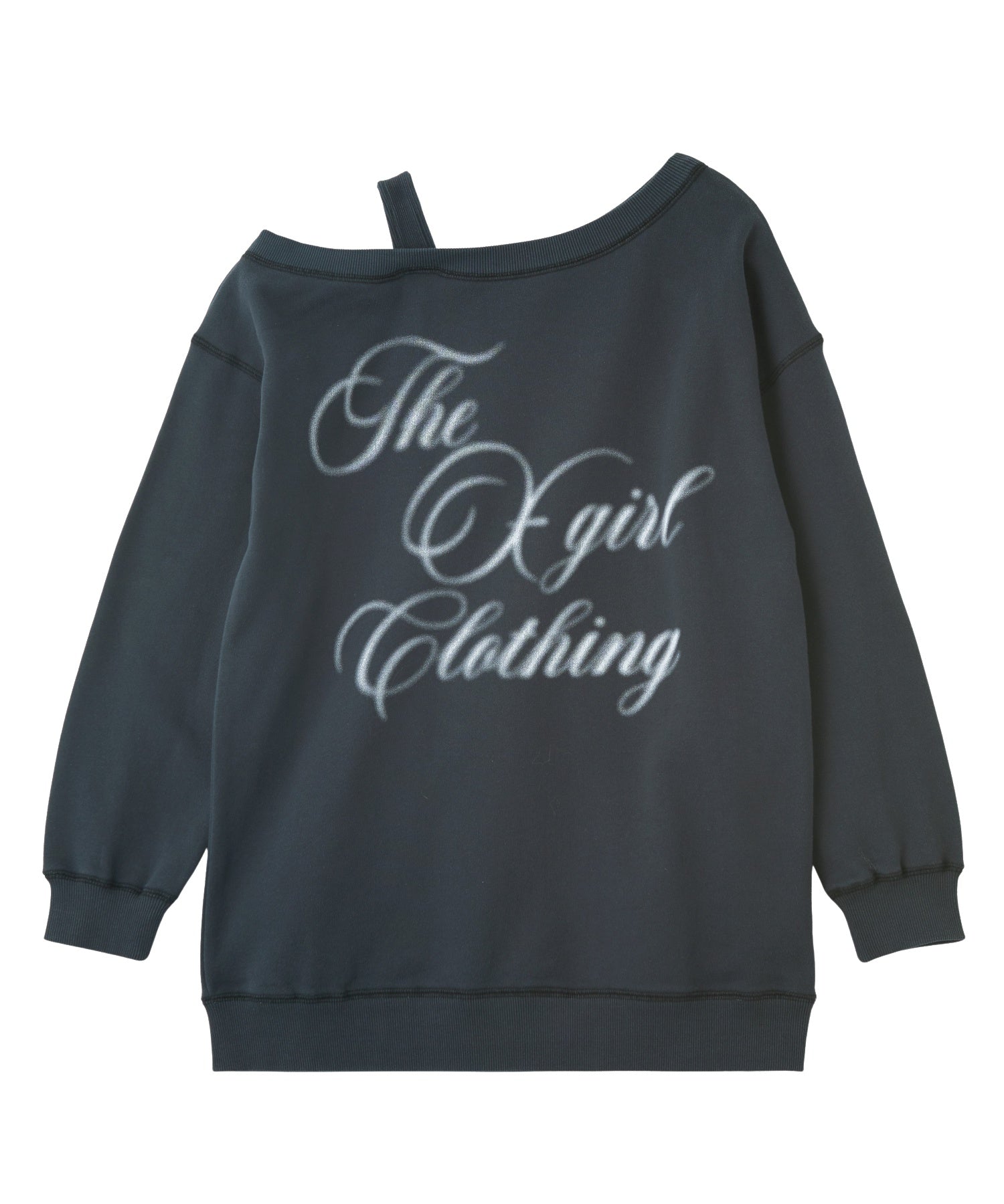 SCRIPT LOGO OFF SHOULDER SWEATSHIRT