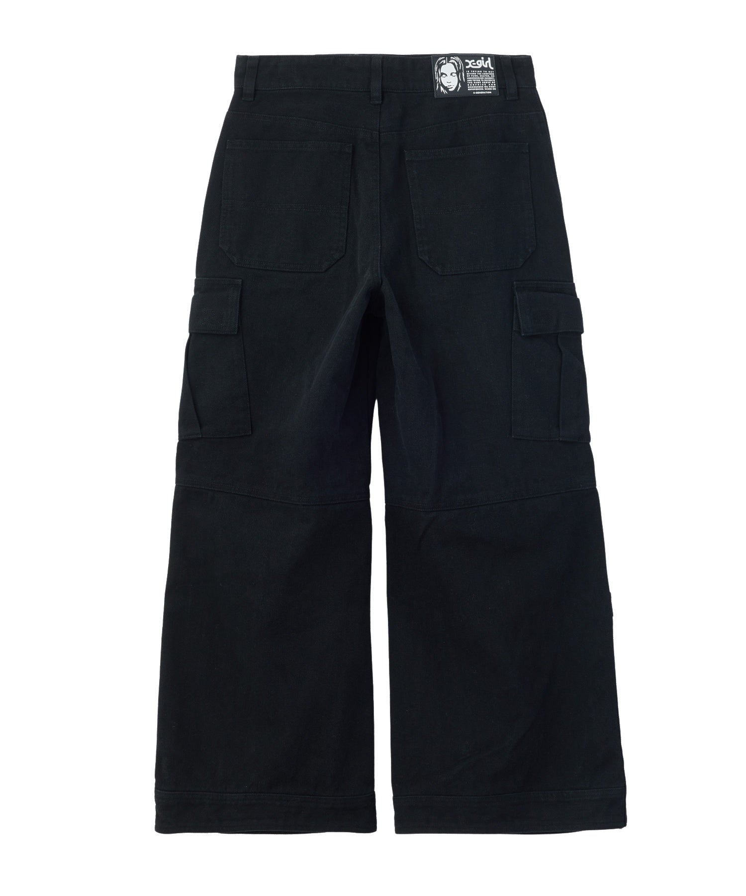 FADED WIDE LEG FLARE CARGO PANTS