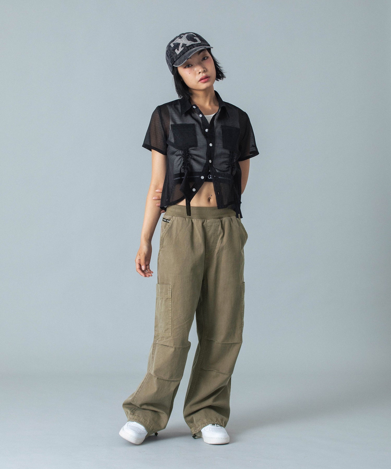 WAIST RIB EASY PANTS