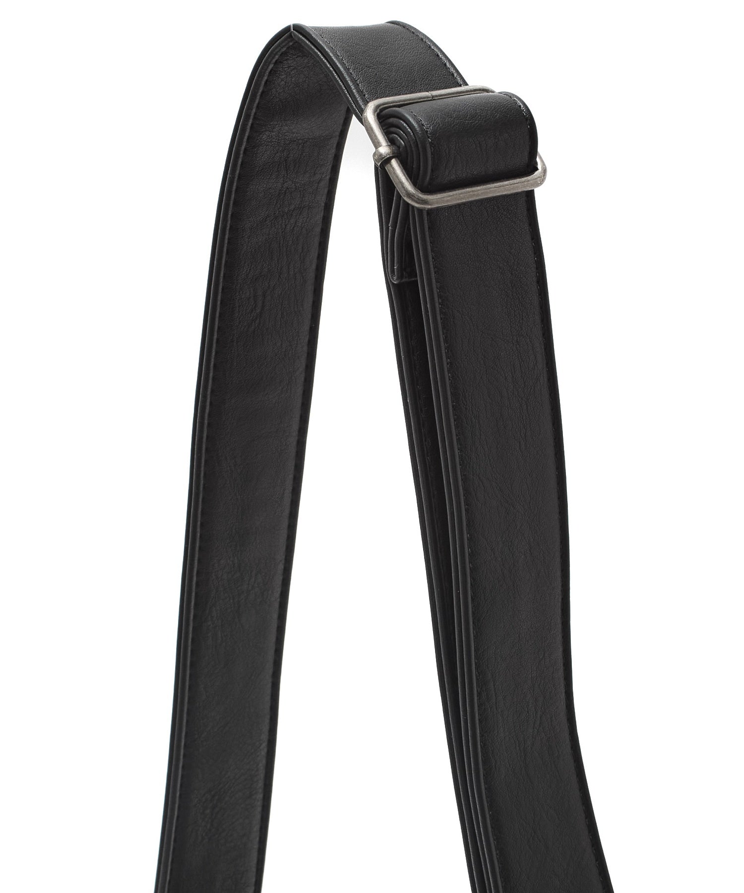 OVAL LOGO CLASP FAUX LEATHER SHOULDER BAG