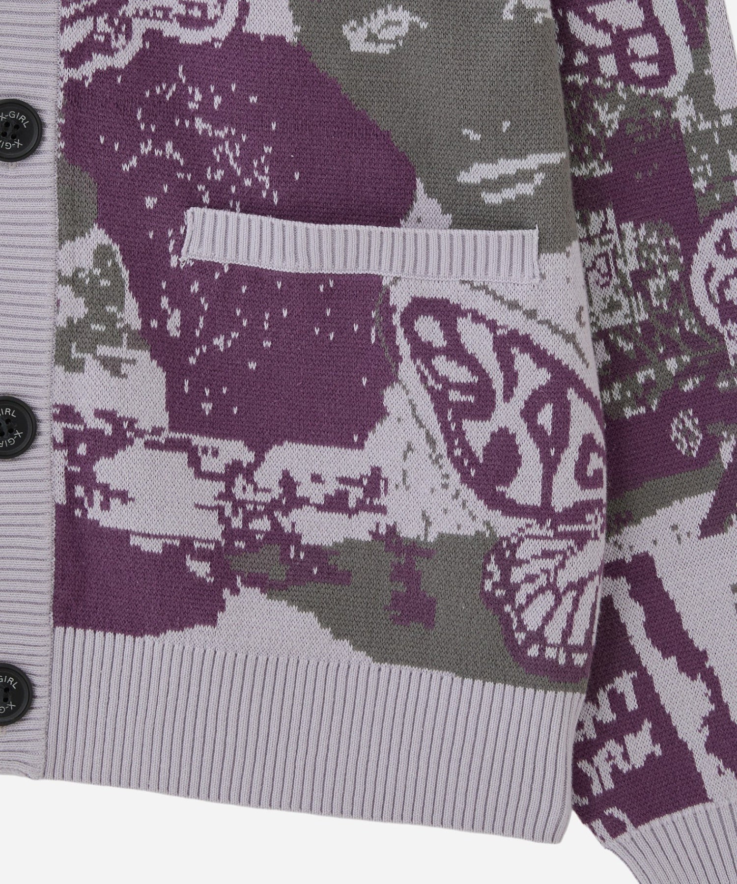 COLLAGE GRAPHIC JACQUARD KNIT CARDIGAN