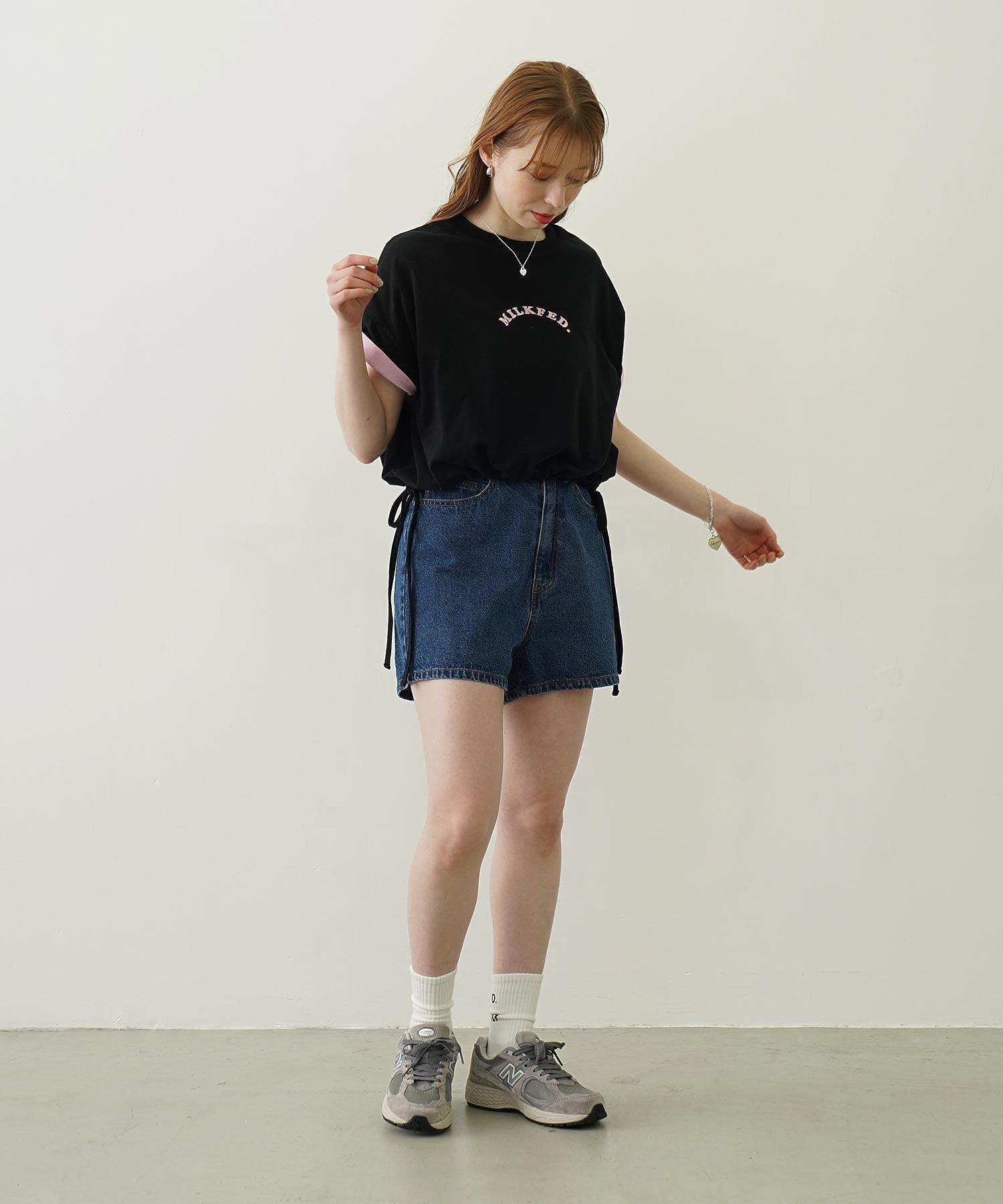 COOPER HEART DENIM SHORT PANTS