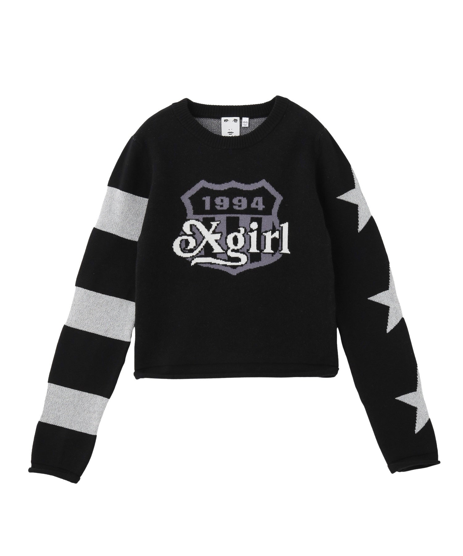 EMBLEM LOGO JACQUARD COMPACT KNIT TOP