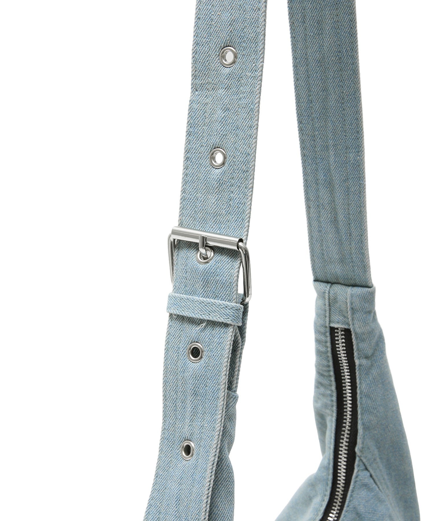 STUDDED DENIM SHOULDER BAG