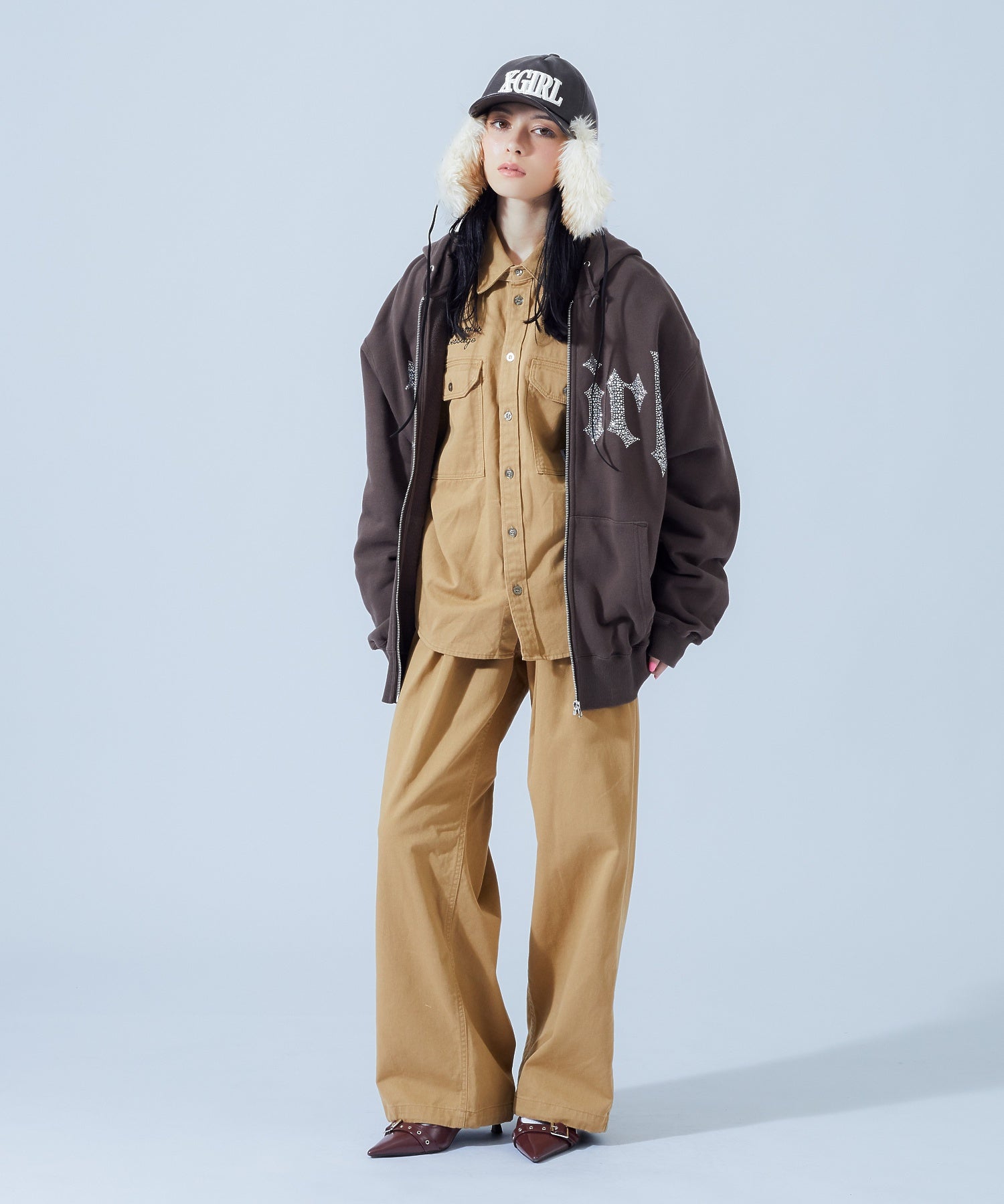 FAUX FUR EAR FLAP 5PANEL CAP