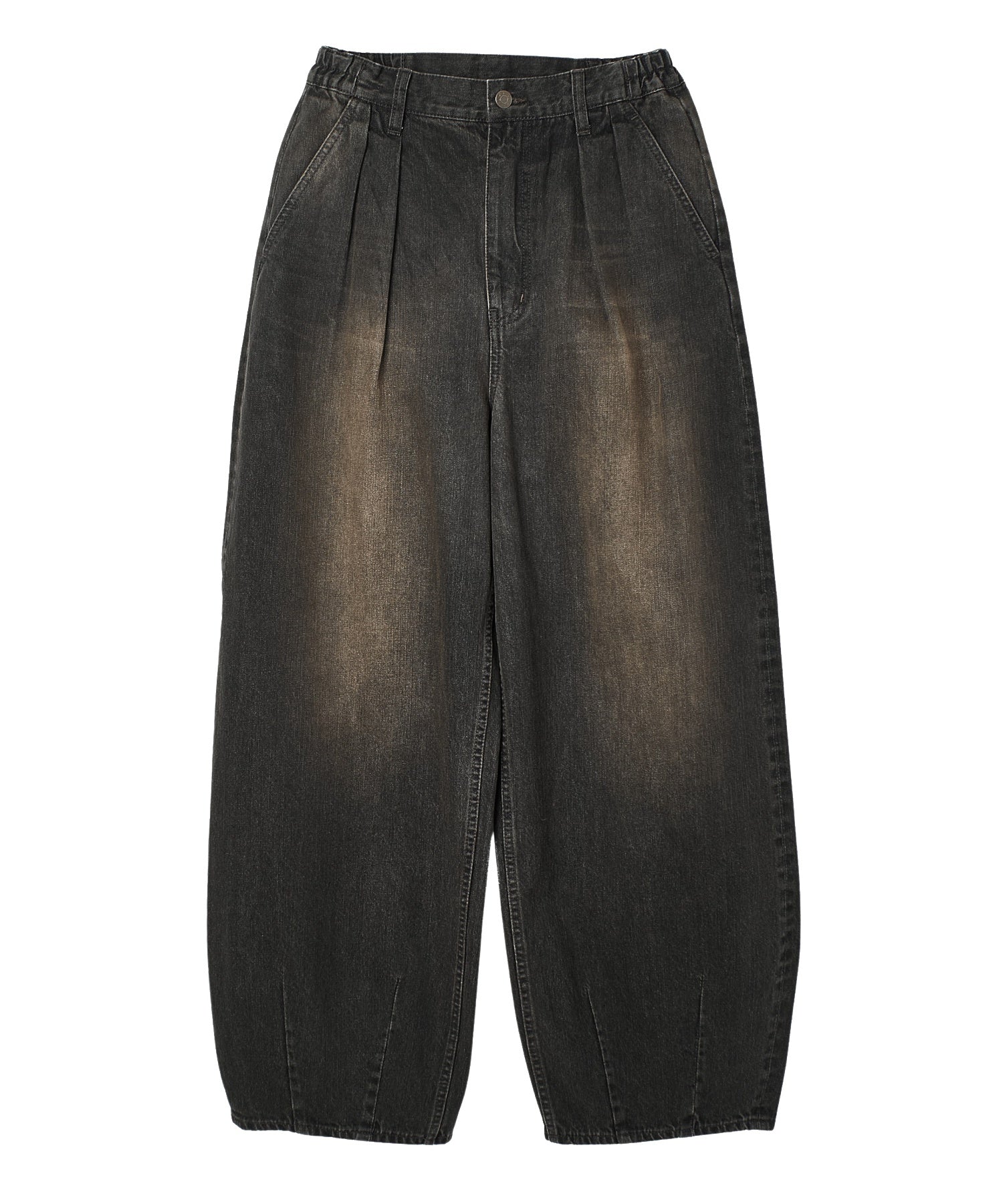 TUCK WIDE LEG DENIM PANTS