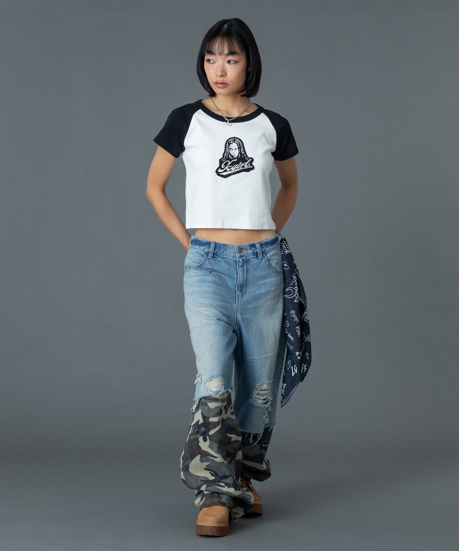 FADED CAMO LAYERED PANTS