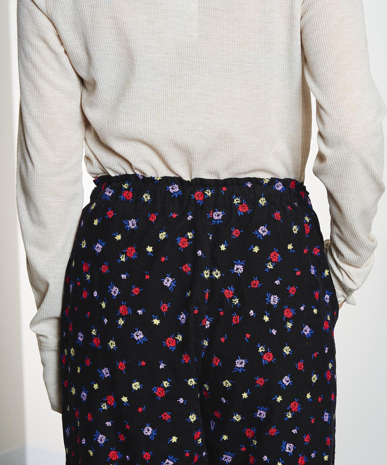 【ROSE BUD別注】INDIA IS BEAUTIFUL and ROSE BUD/CORDUROY FLORAL EMBROIDERY PANTS