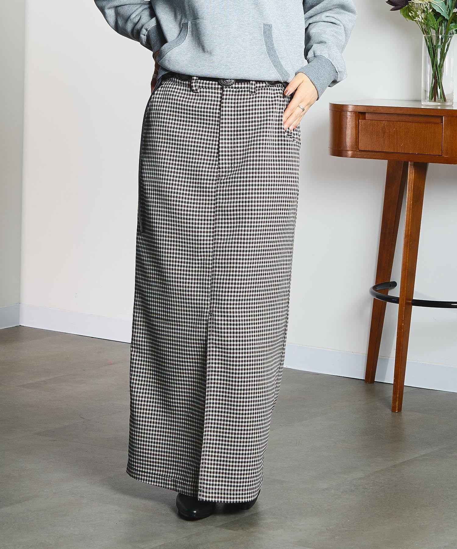 CREOLME/CHECK PENCIL SKIRT