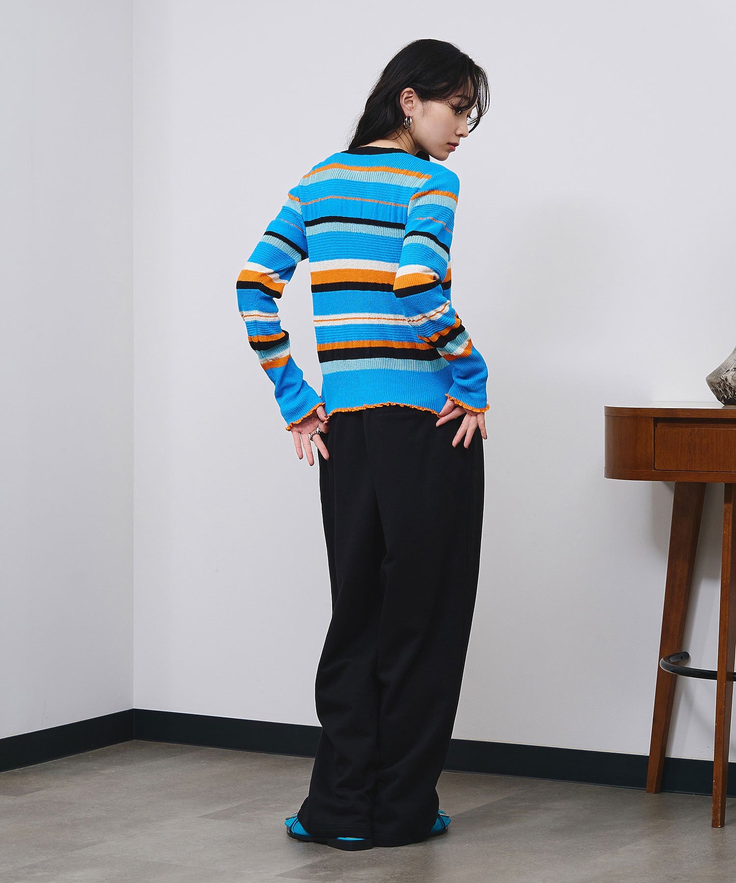 TUCKED WIDE-LEG SWEATPANTS