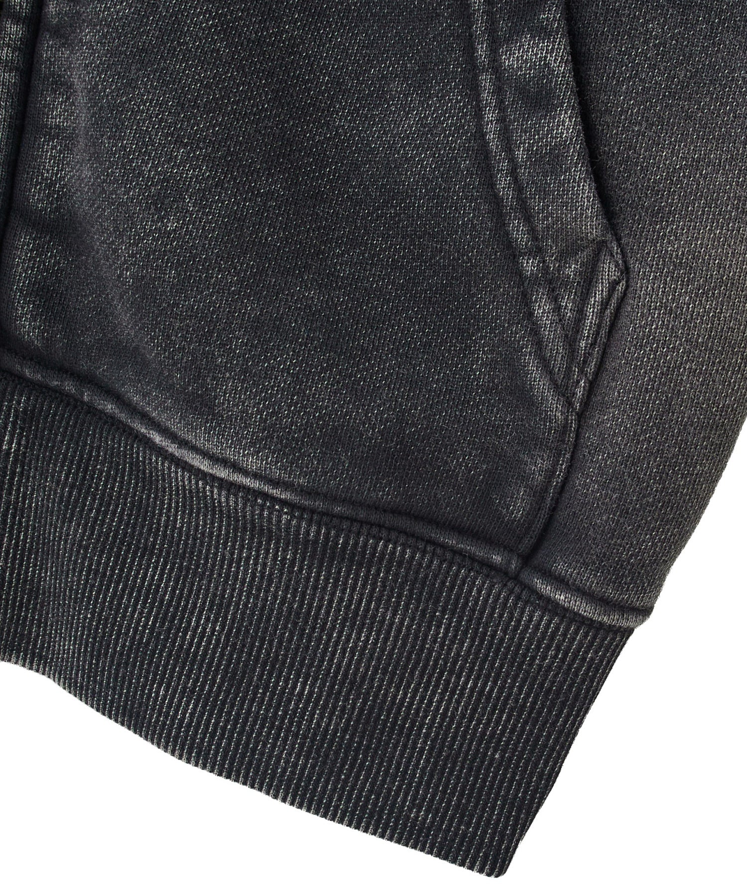 FACE LABEL WASHED COMPACT ZIP UP SWEAT HOODIE