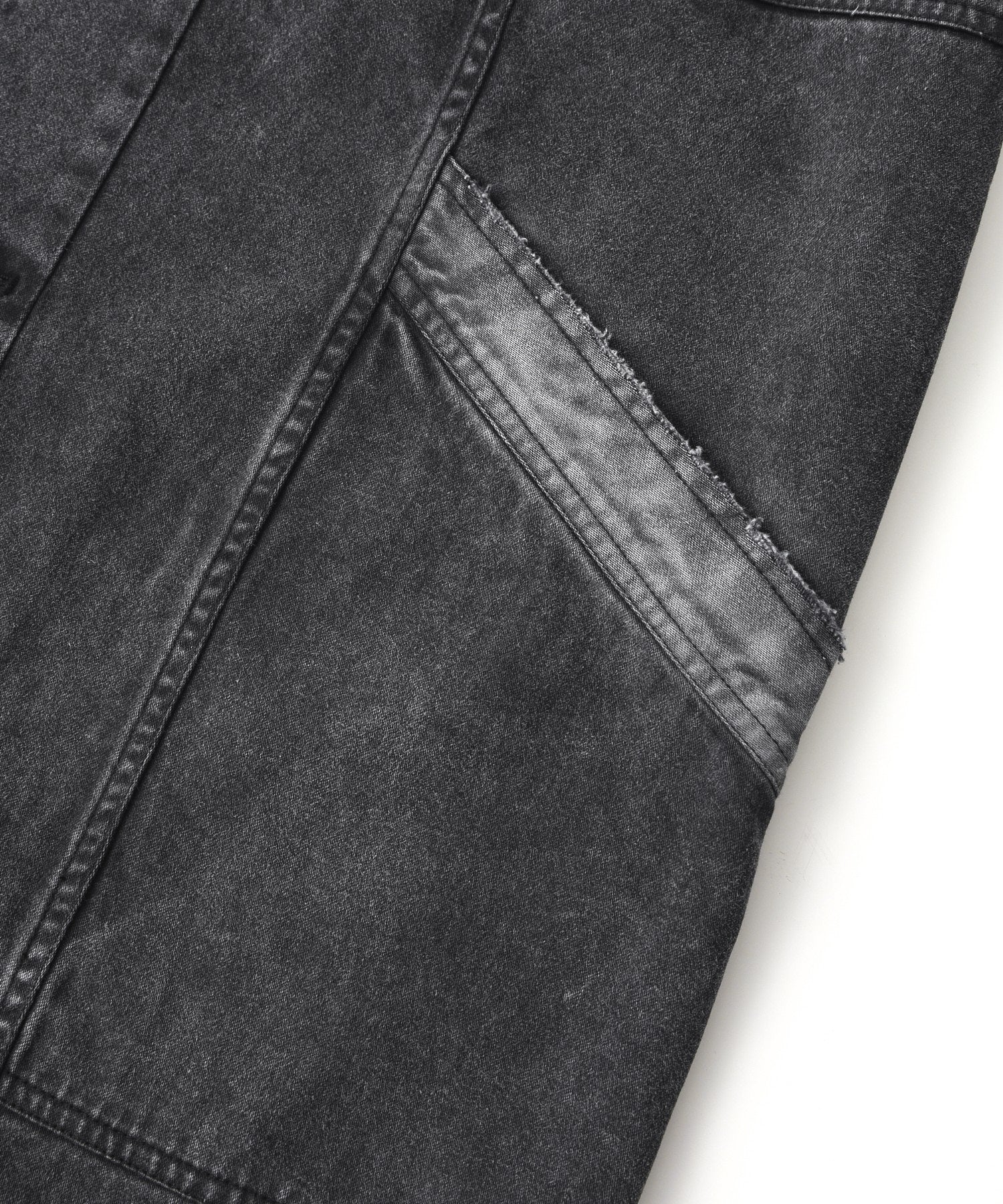 FADED STAND COLLAR LONG COAT