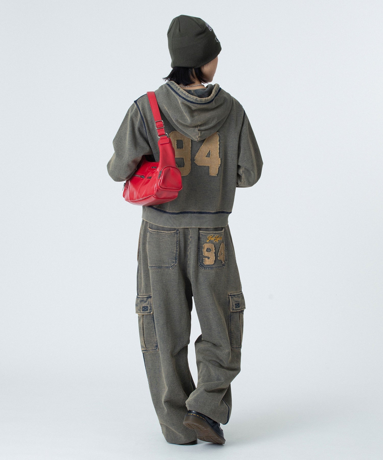 DOUBLE ZIP FAUX LEATHER BAG